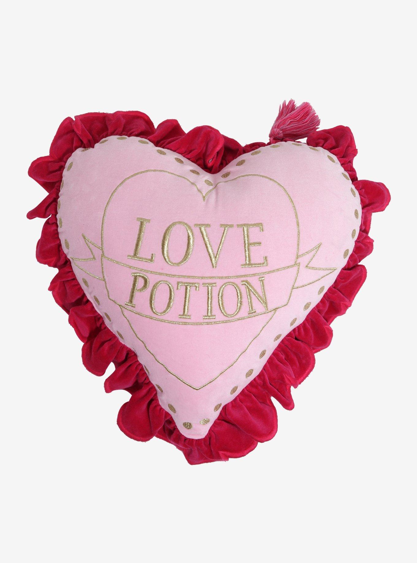 Harry Potter Love Potion Velvet Ruffle Heart Pillow - BoxLunch Exclusive, , hi-res