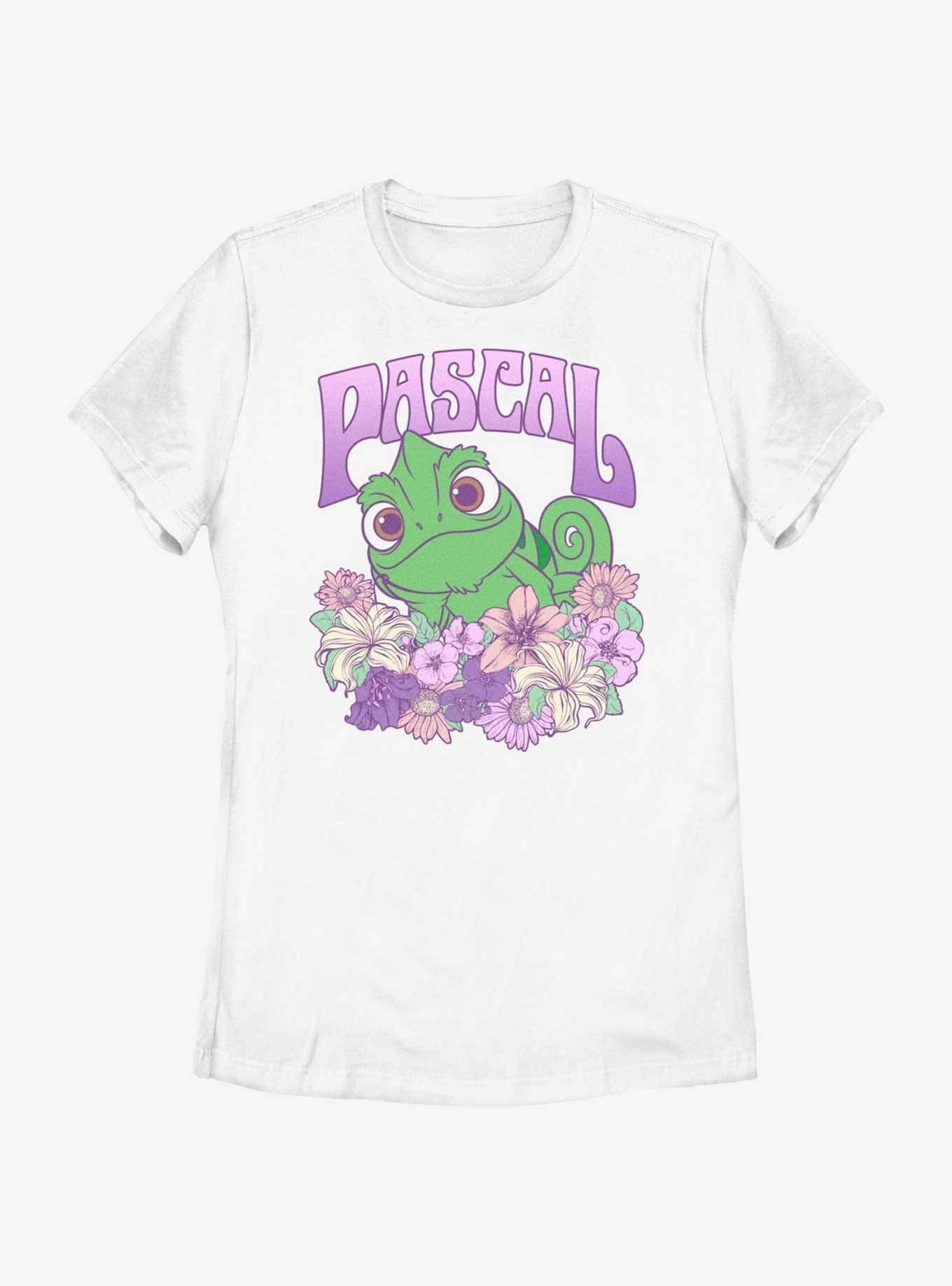 Disney Tangled Flowery Pascal Womens T-Shirt, WHITE, hi-res