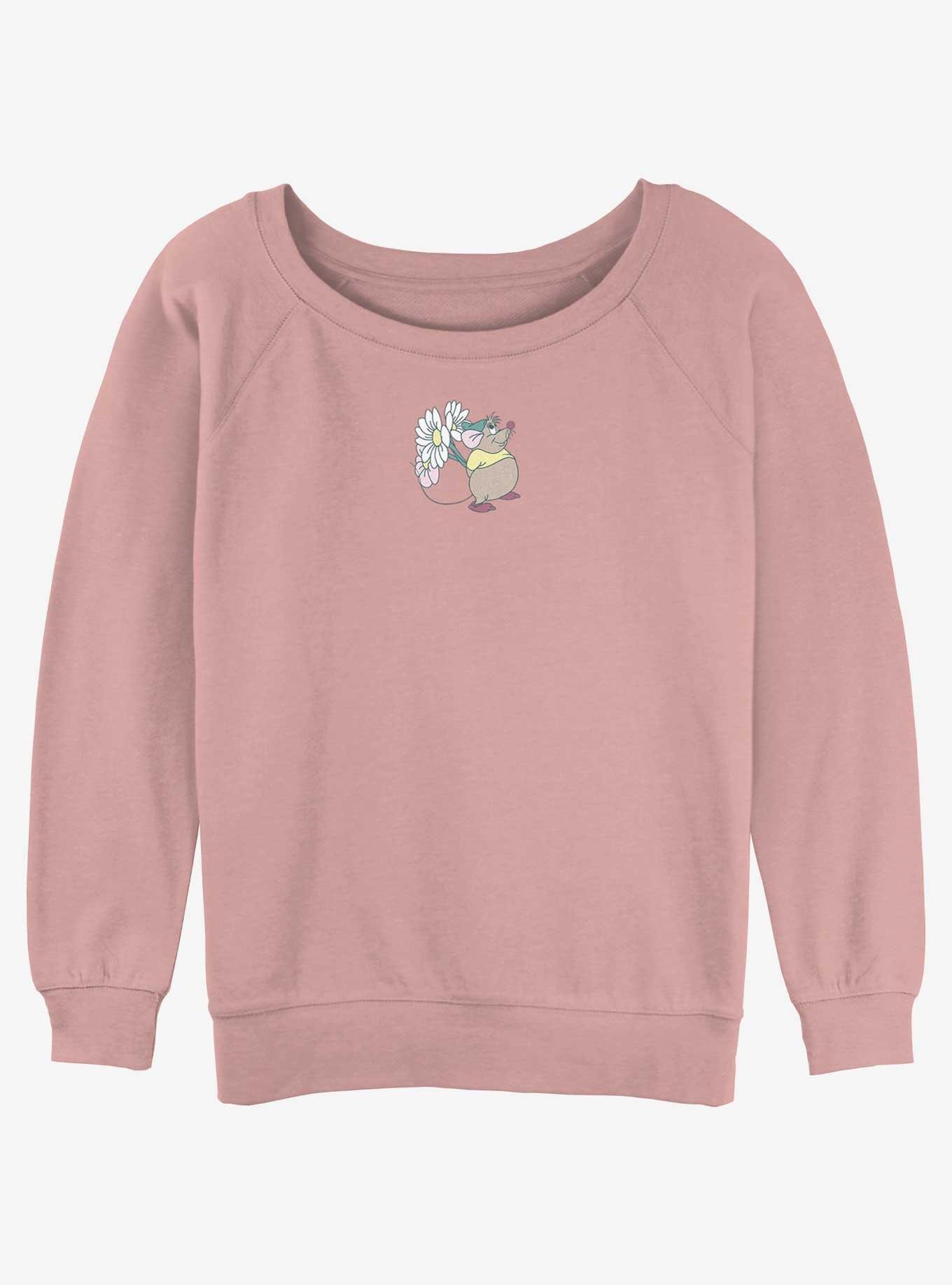 Disney Cinderella Cute Lil Gus Flower Womens Slouchy Sweatshirt, , hi-res