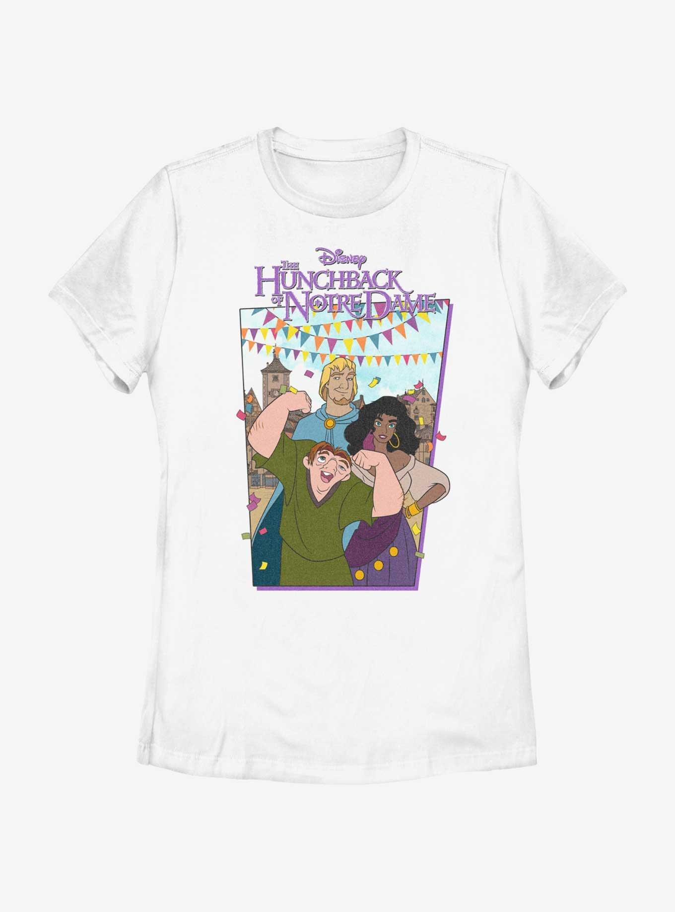 Disney The Hunchback of Notre Dame Group Poster Womens T-Shirt, WHITE, hi-res
