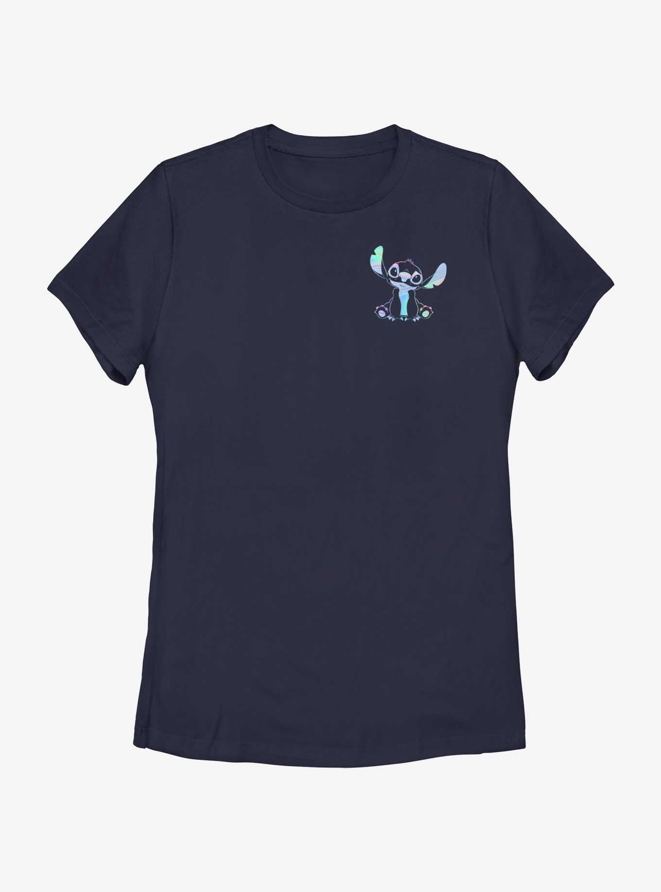 Disney Lilo & Stitch Holographic Stitch Pocket Womens T-Shirt, NAVY, hi-res