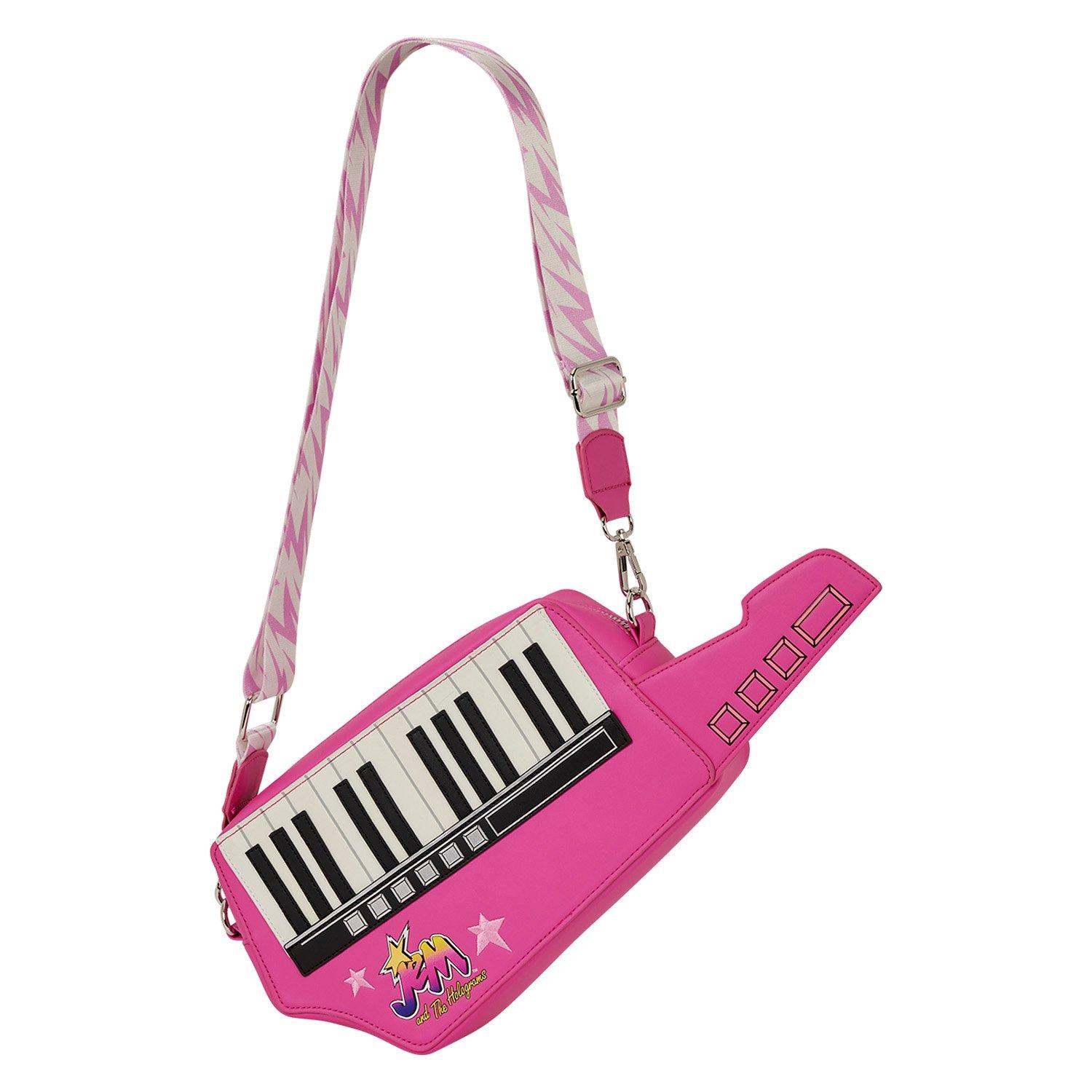 Loungefly Jem and the Holograms Keytar Figural Glow-in-the-Dark Musical Crossbody Bag