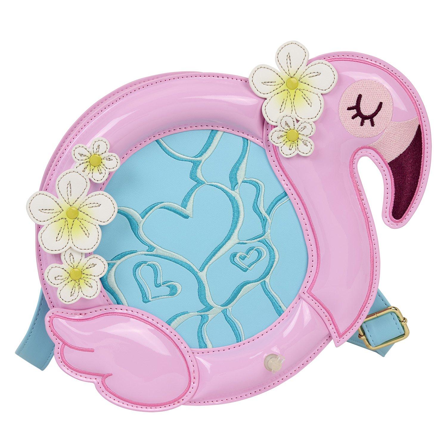 Loungefly Flamingo Pool Float Figural Crossbody Bag with Coin Purse, , hi-res