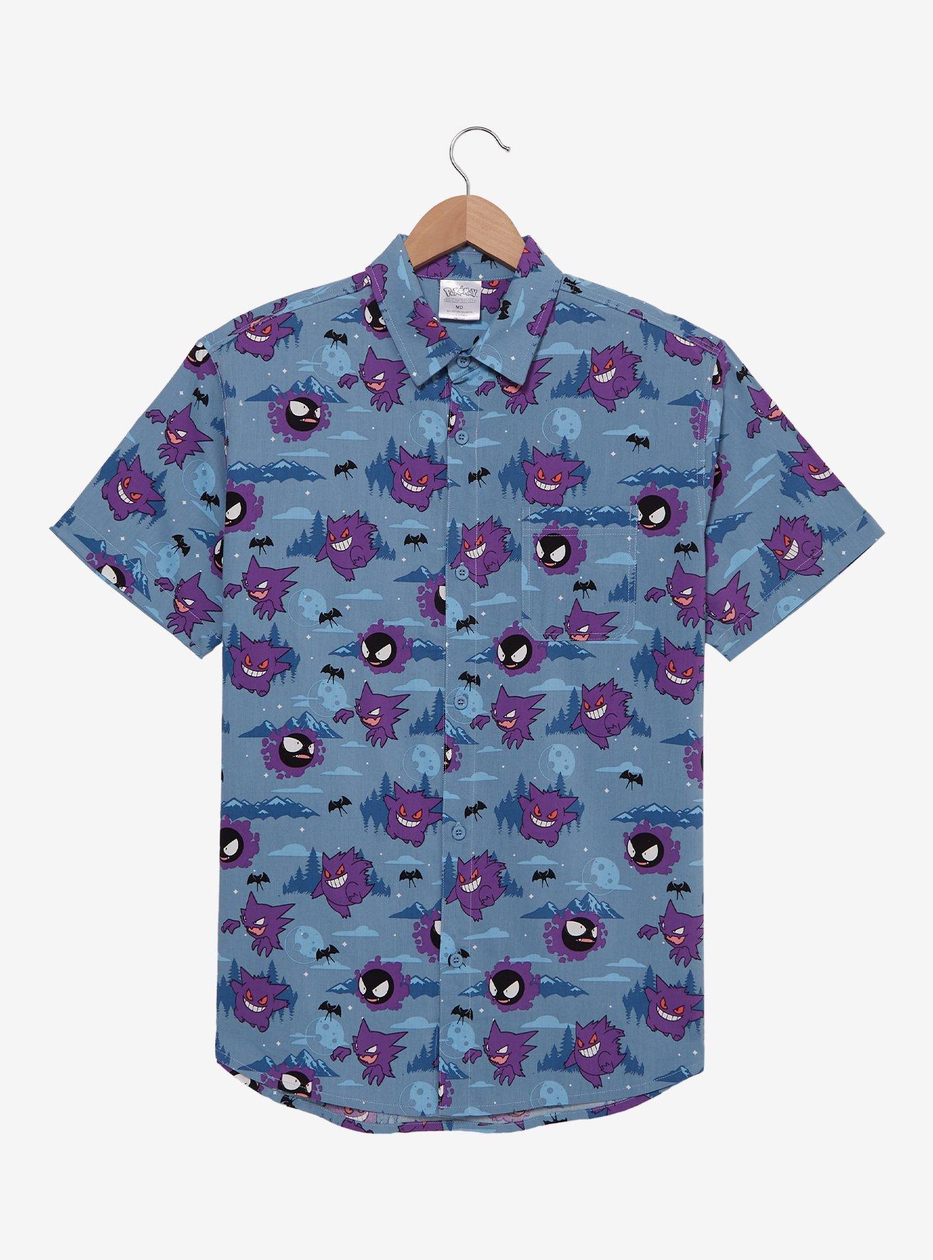 Pokémon Ghost Type Allover Print Woven Button-Up - BoxLunch Exclusive, , hi-res