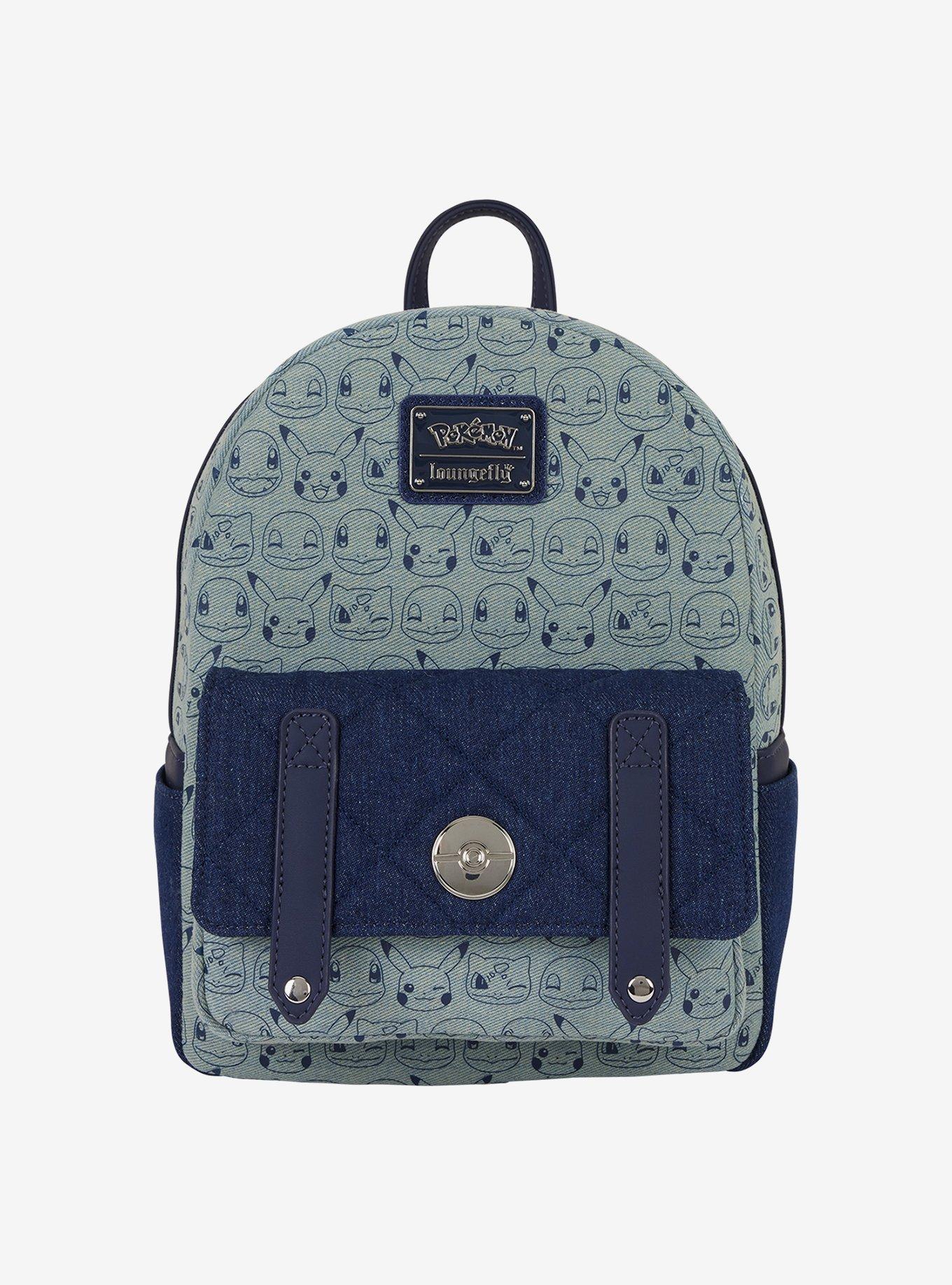 Loungefly Pokémon Kanto Starters Denim Mini Backpack, , hi-res