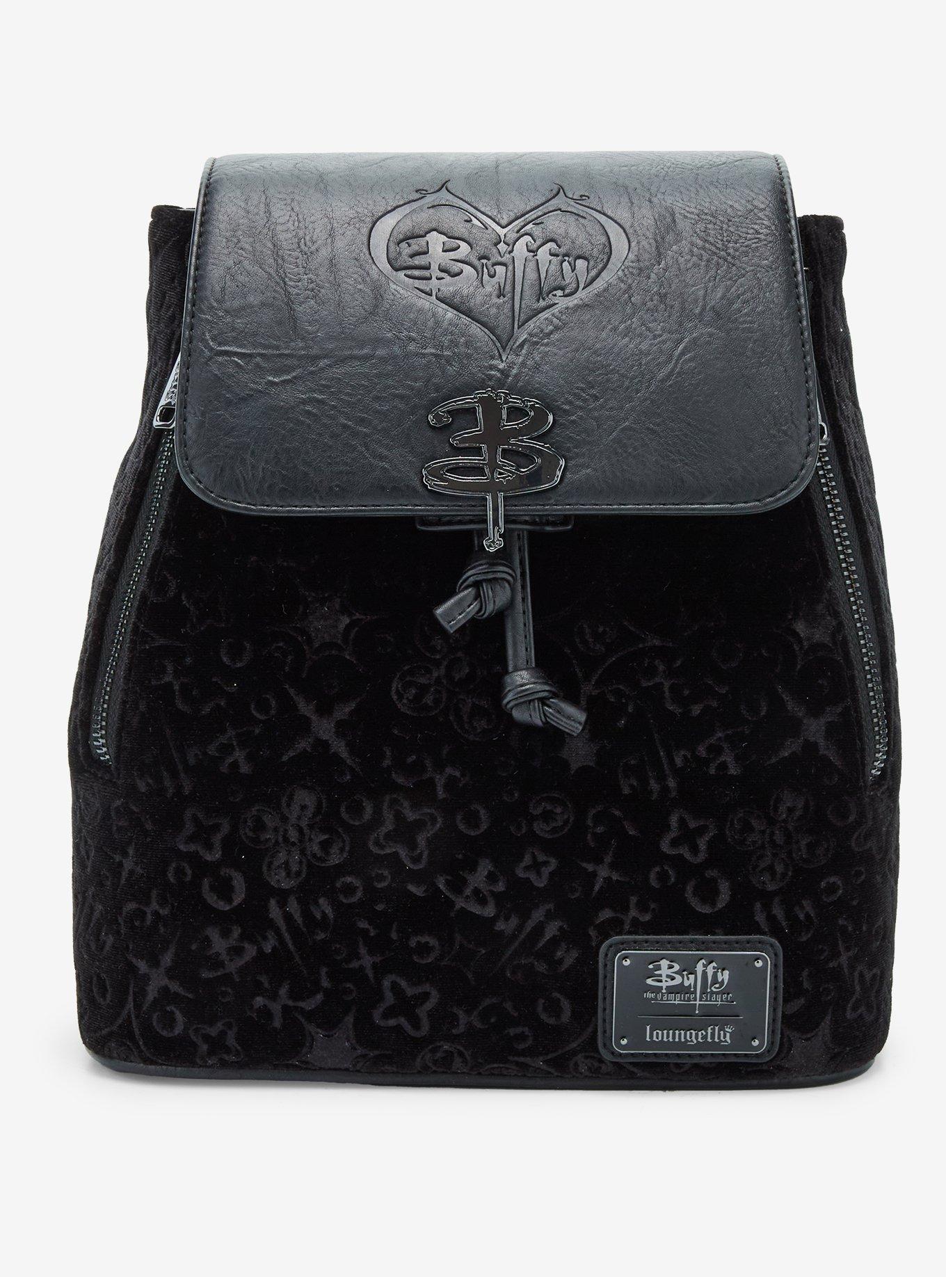 Loungefly Buffy The Vampire Slayer Symbols Velvet Slouch Mini Backpack, , hi-res