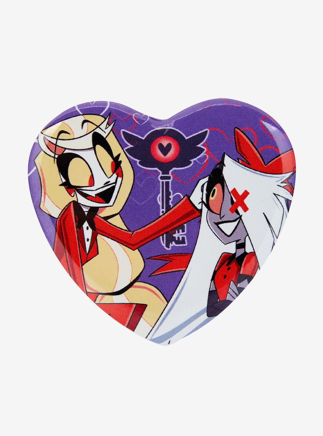 Hazbin Hotel Charlie & Vaggie Heart Button, , hi-res