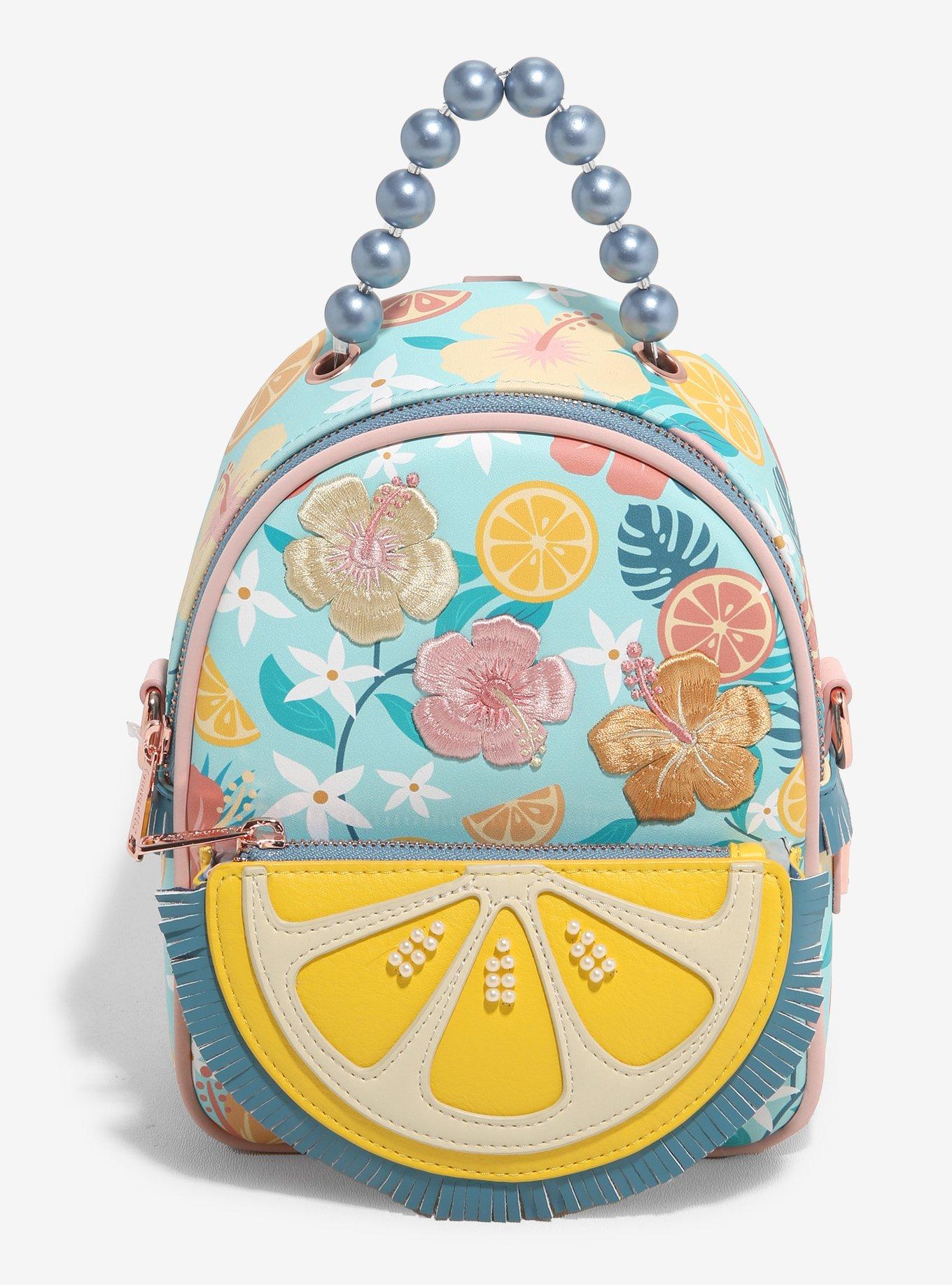 Loungefly Lemon Tropical Floral Convertible Mini Backpack, , hi-res