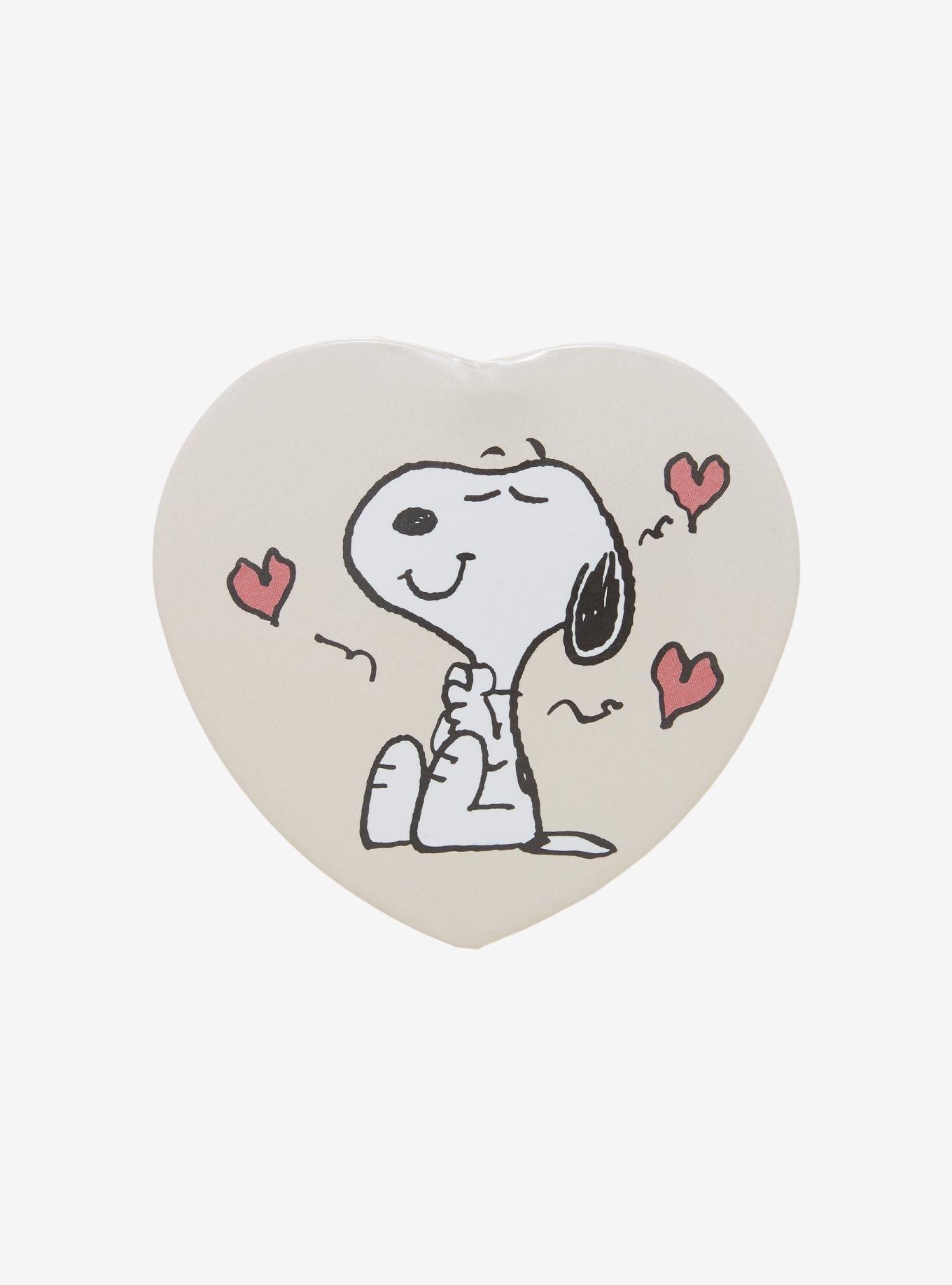 Peanuts Snoopy Heart Shape 3 Inch Button, , hi-res