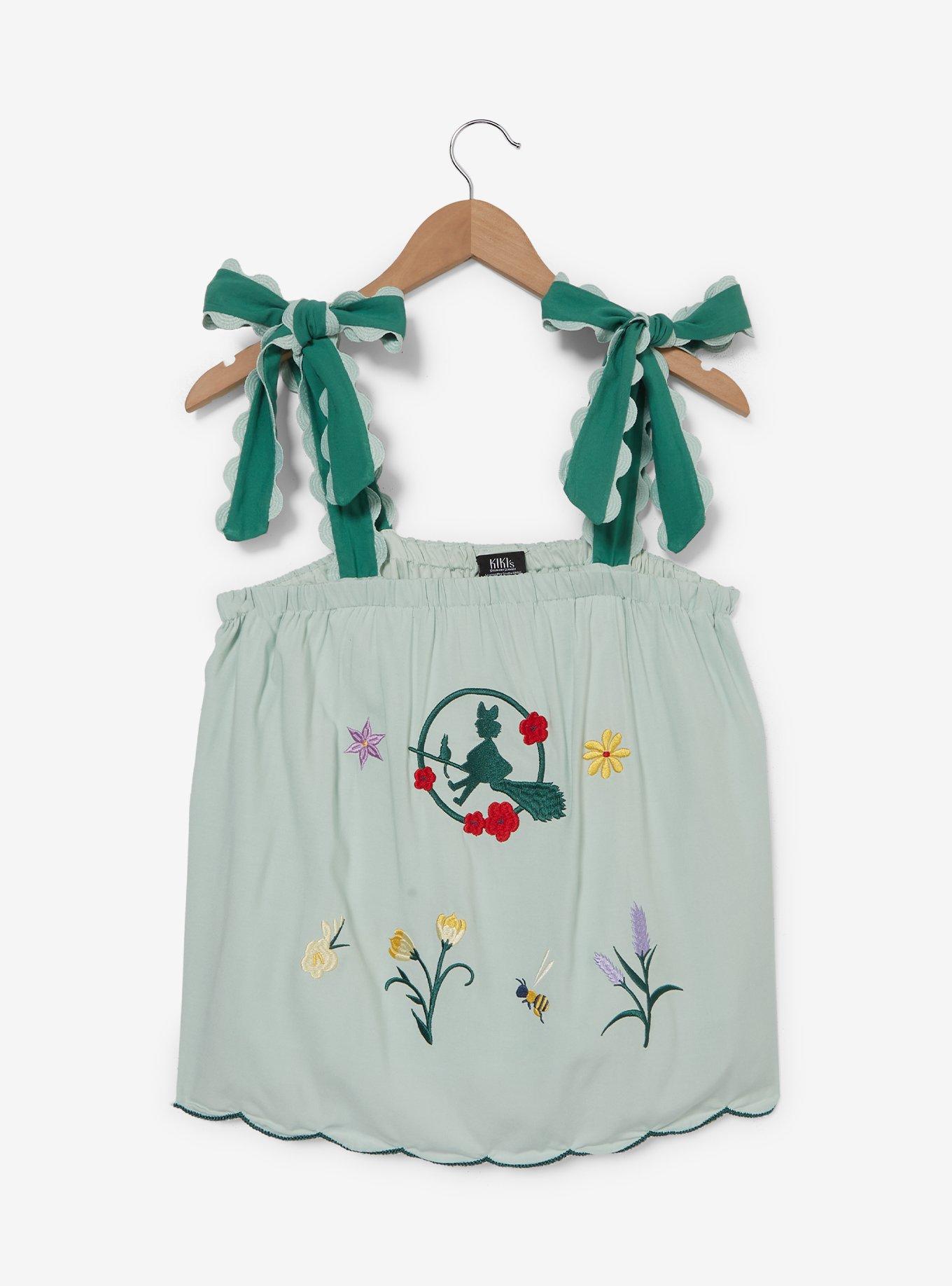 Her Universe Studio Ghibli® Kiki's Delivery Service Embroidered Floral Logo Tank Top, , hi-res