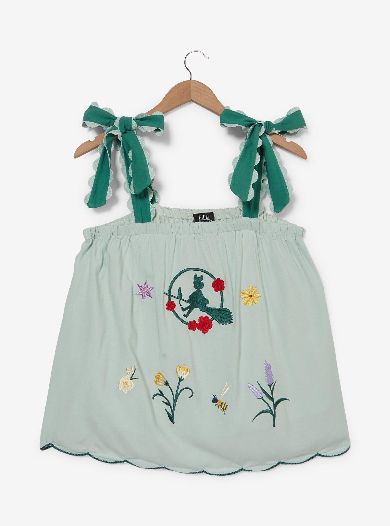 Her Universe Studio Ghibli® Kiki's Delivery Service Embroidered Floral Logo Tank Top Plus Size, , hi-res