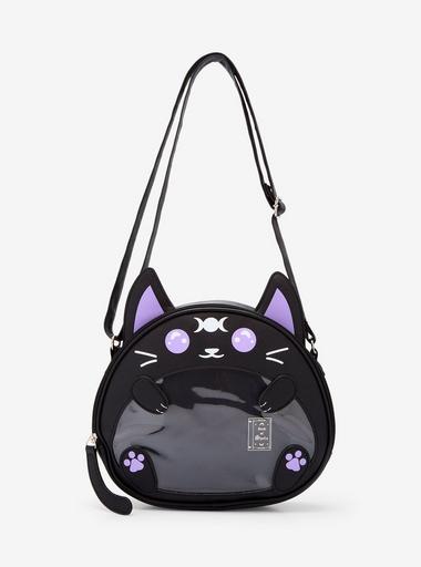 Celestial Black Cat Pin Collector Crossbody Bag | Hot Topic