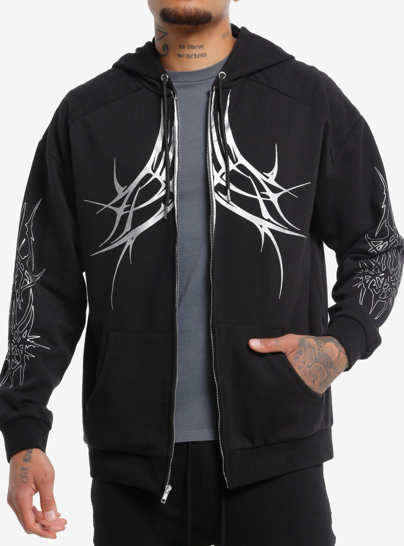 Cyber Tribal Foil Print Hoodie | Hot Topic