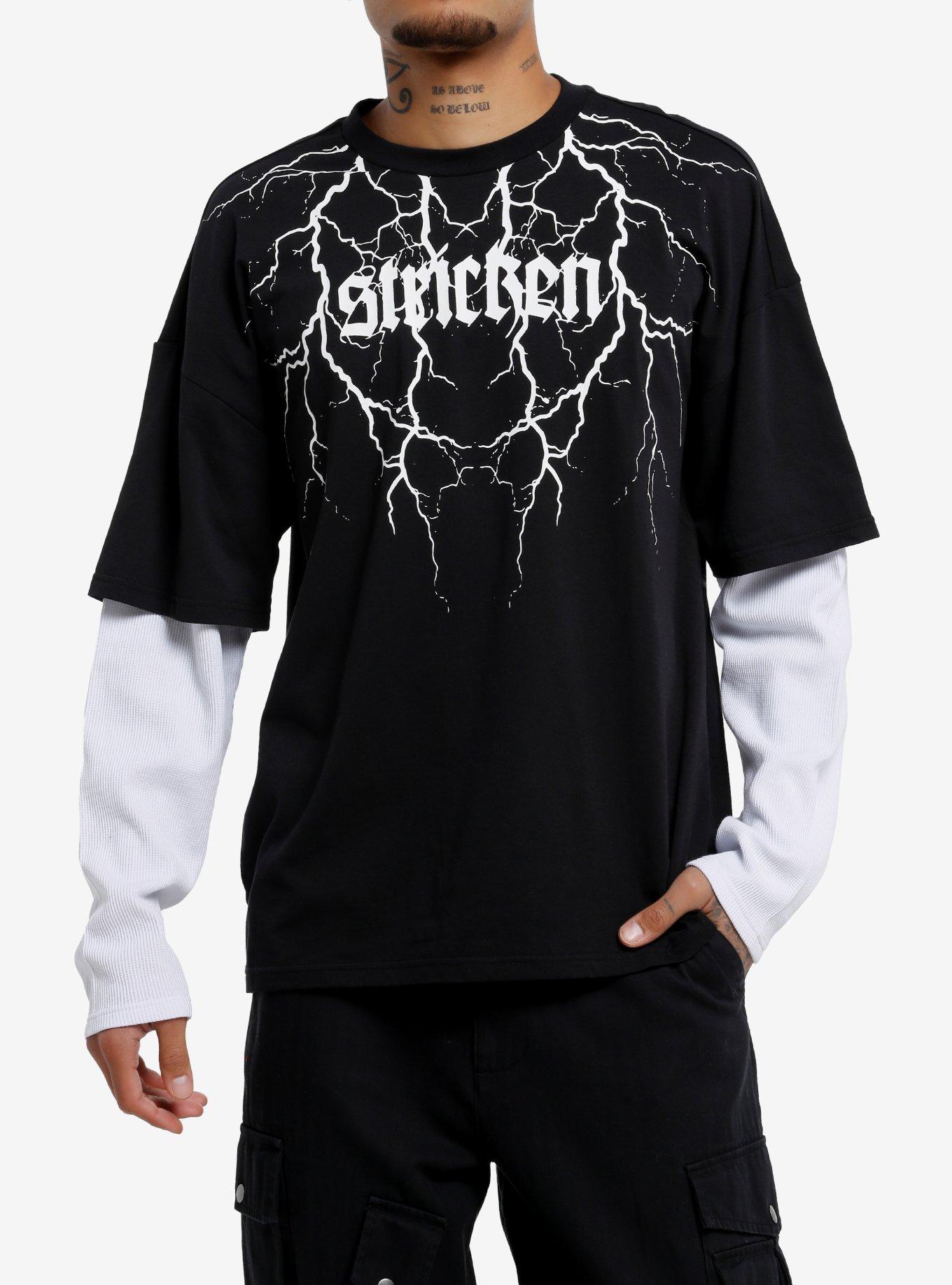 Stricken Black & White Twofer Long-Sleeve T-Shirt, , hi-res