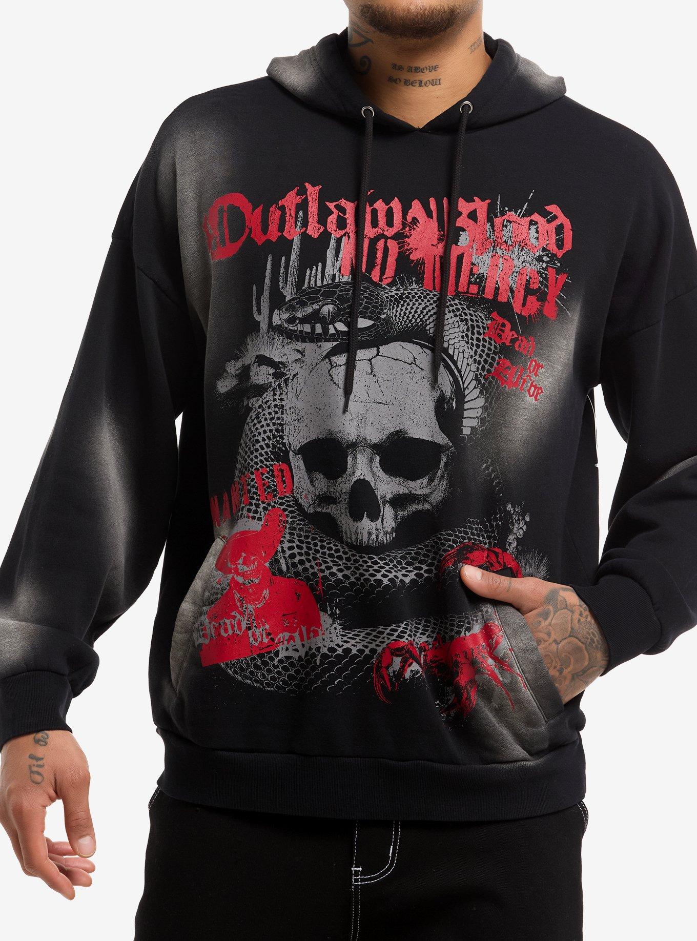 HOTTOPIC No Mercy Outlaw Snake & Skull Hoodie