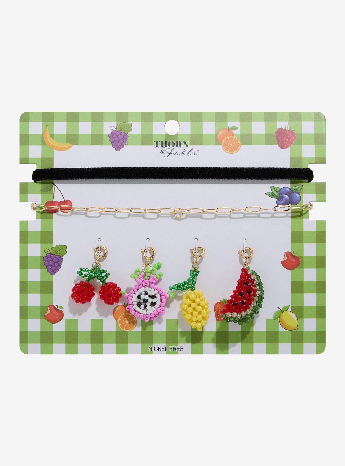 Thorn & Fable Fruit Charm Necklace Set, , hi-res