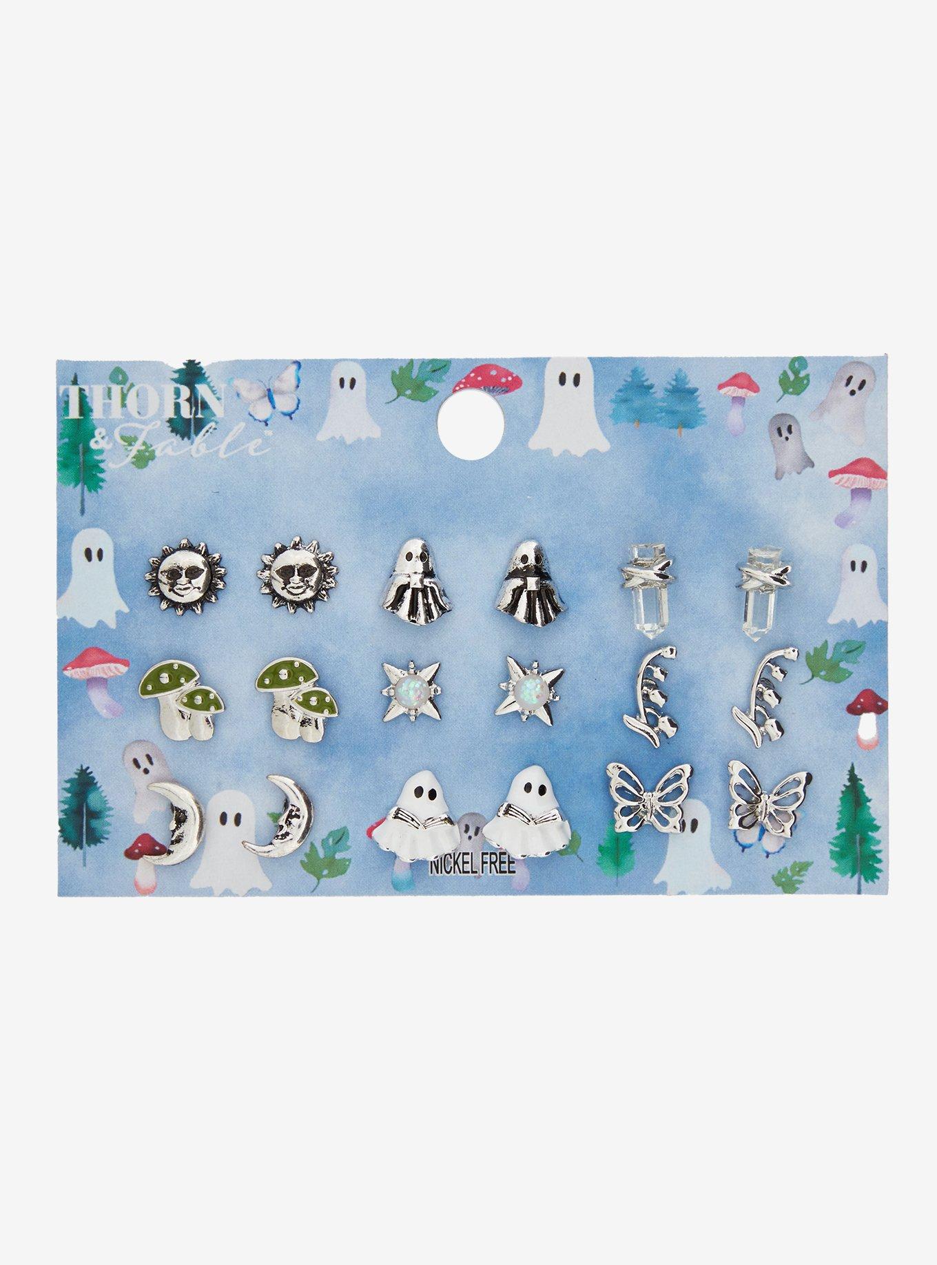 Thorn & Fable Forest Ghost Stud Earring Set, , hi-res