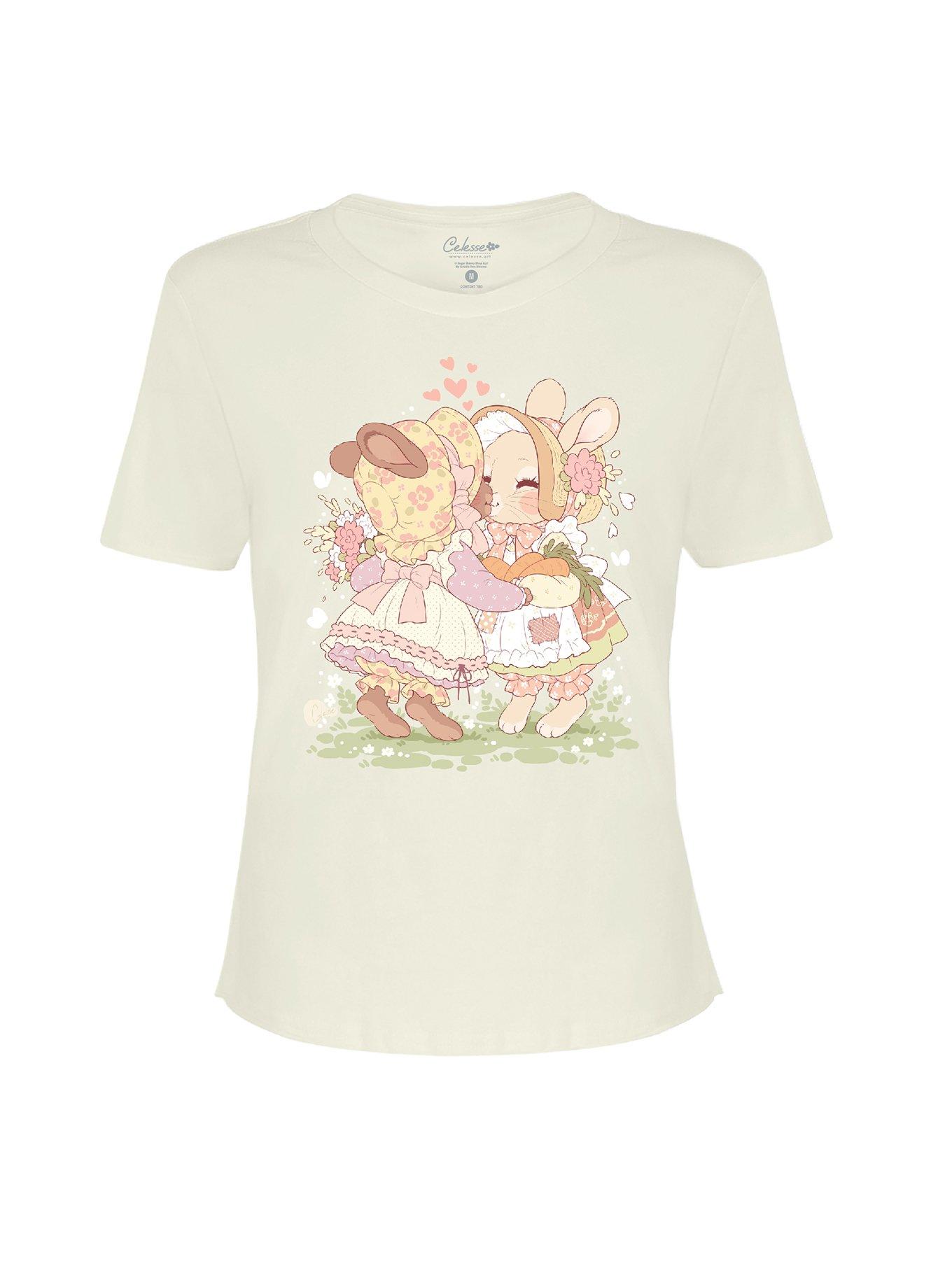 Bunny Kiss Girls T-SHirt By Little Celesse, , hi-res