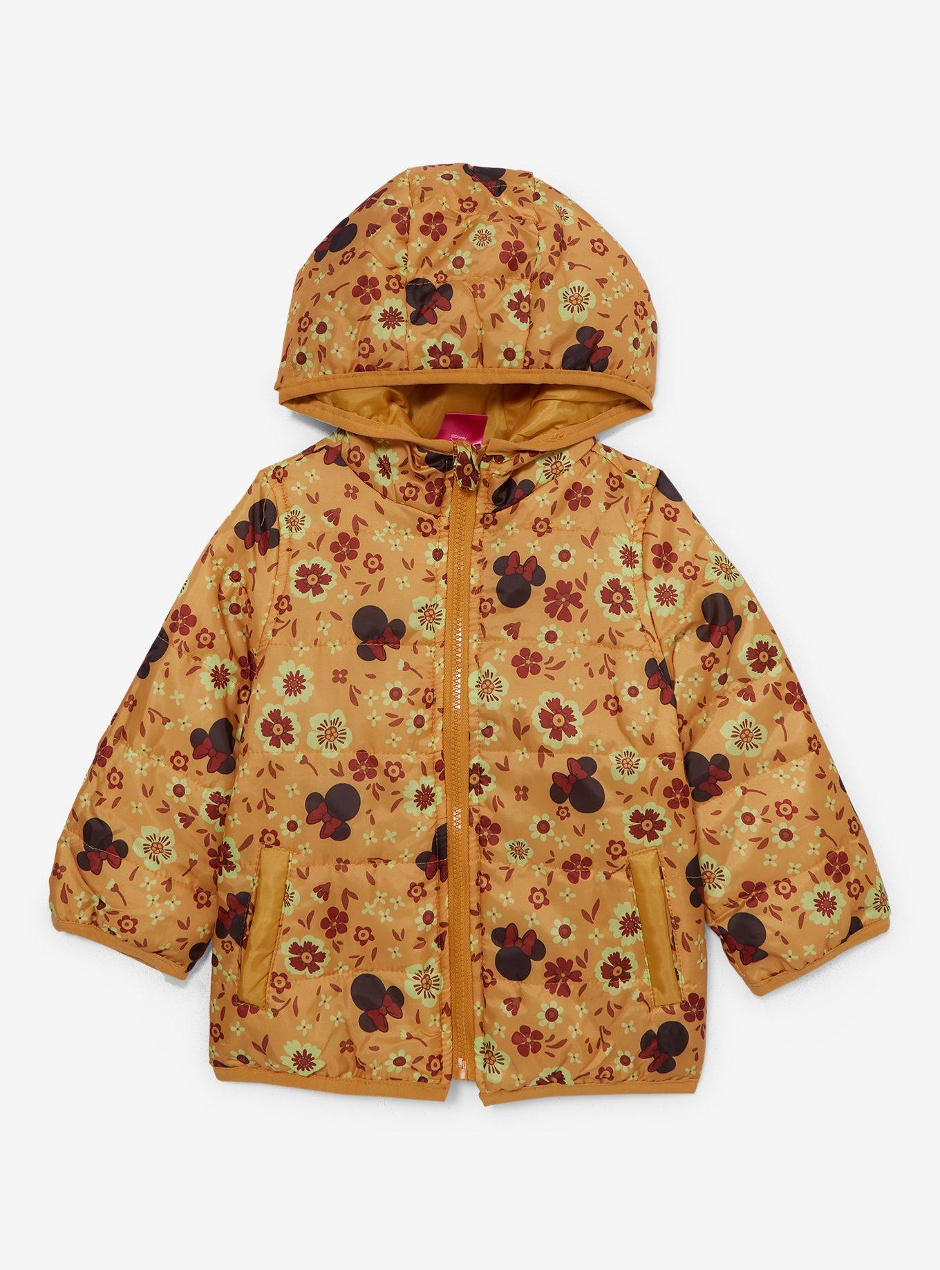 Disney Minnie Mouse Yellow Floral Toddler Puffed Windbreaker, RED, hi-res