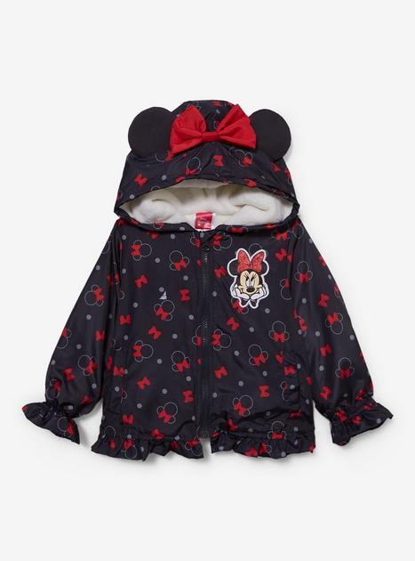 Disney Minnie Mouse 3D Ears and Bow Toddler Sherpa-Lined Windbreaker ...