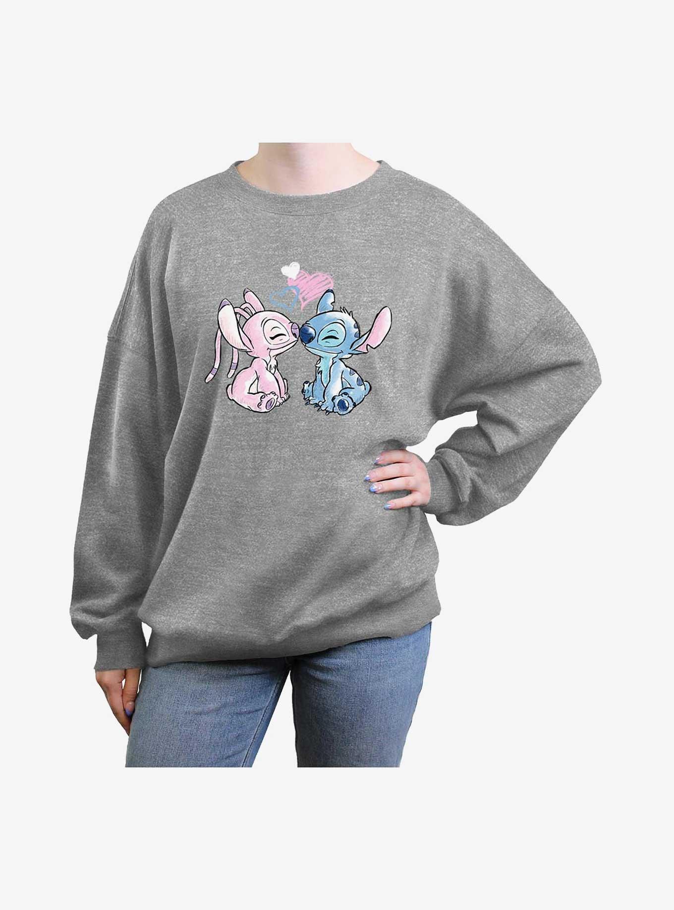 Disney Lilo & Stitch Stitch Angel Girls Oversized Sweatshirt, , hi-res
