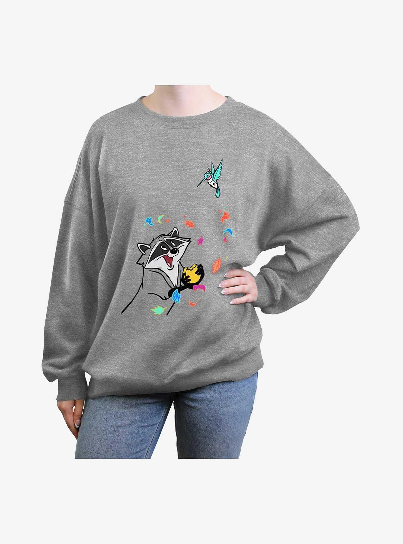 Disney Pocahontas Meeko And Flit Girls Oversized Sweatshirt, , hi-res