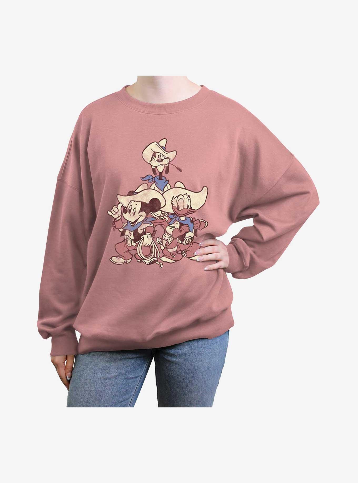 Disney Mickey Mouse Vintage Cowboys Girls Oversized Sweatshirt, , hi-res