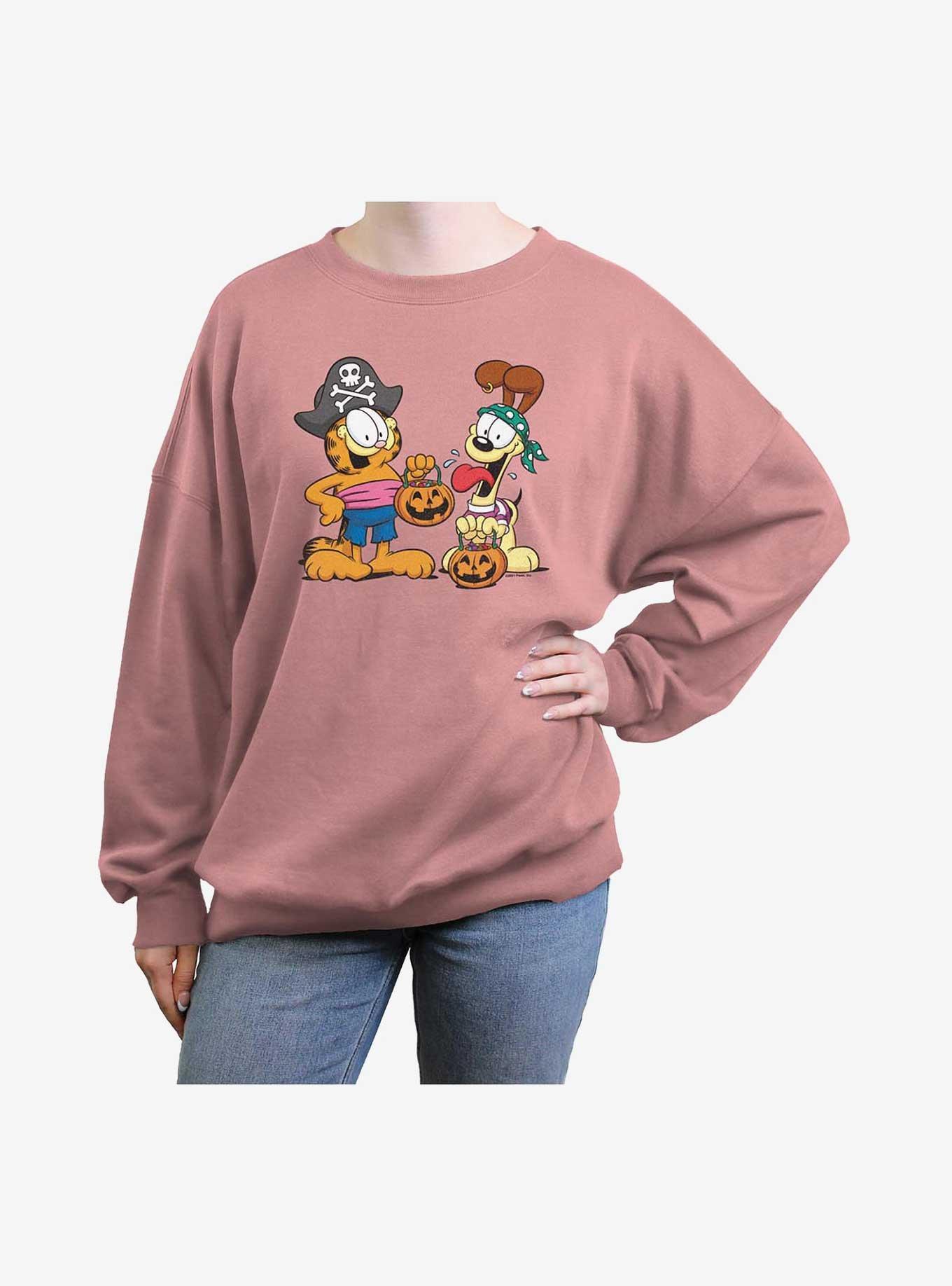 Garfield And Odie Trick Or Treat Halloween Girls Oversized Sweatshirt, , hi-res