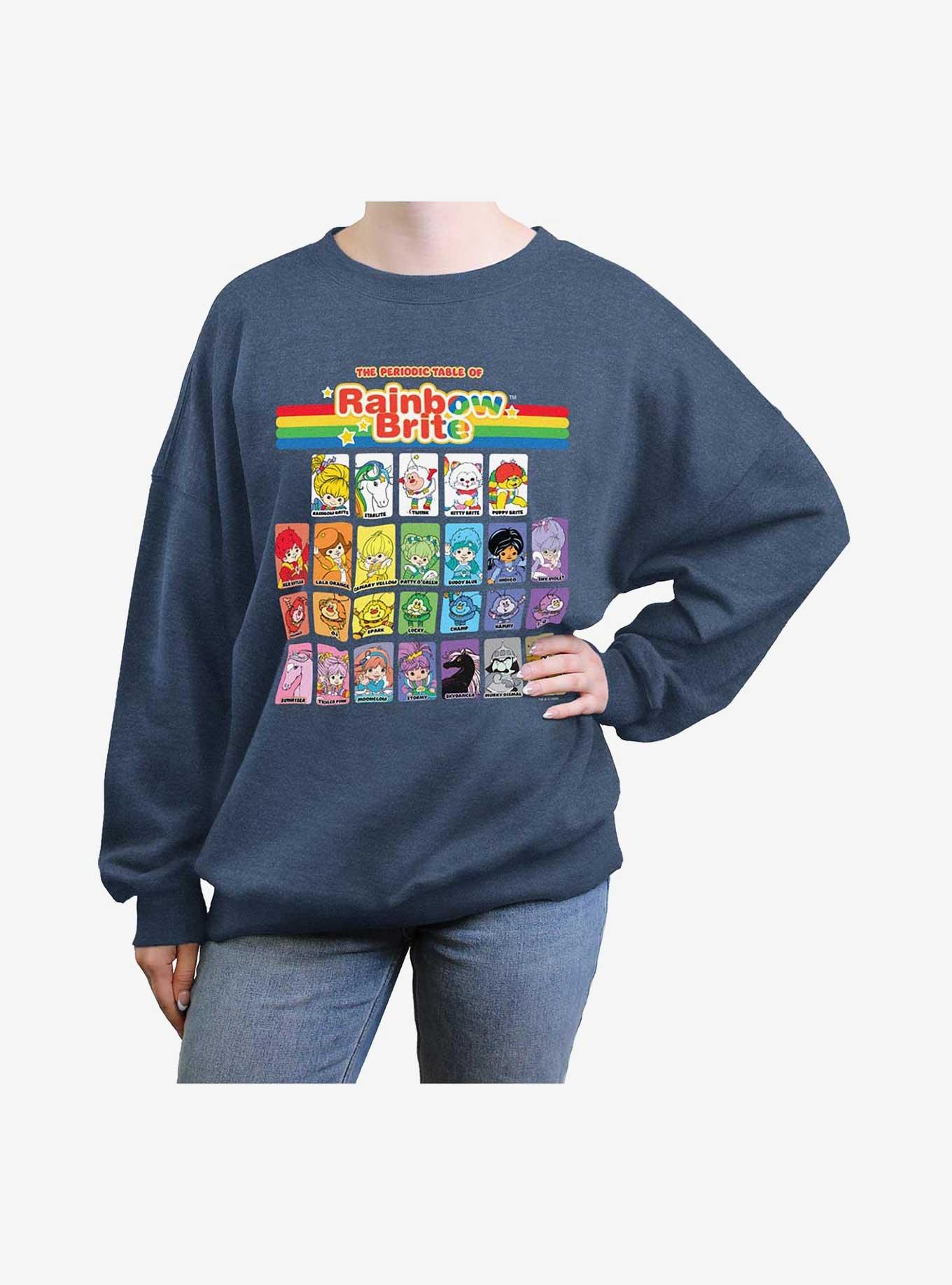 Rainbow Brite Table Of Color Girls Oversized Sweatshirt BLUE Hot Topic