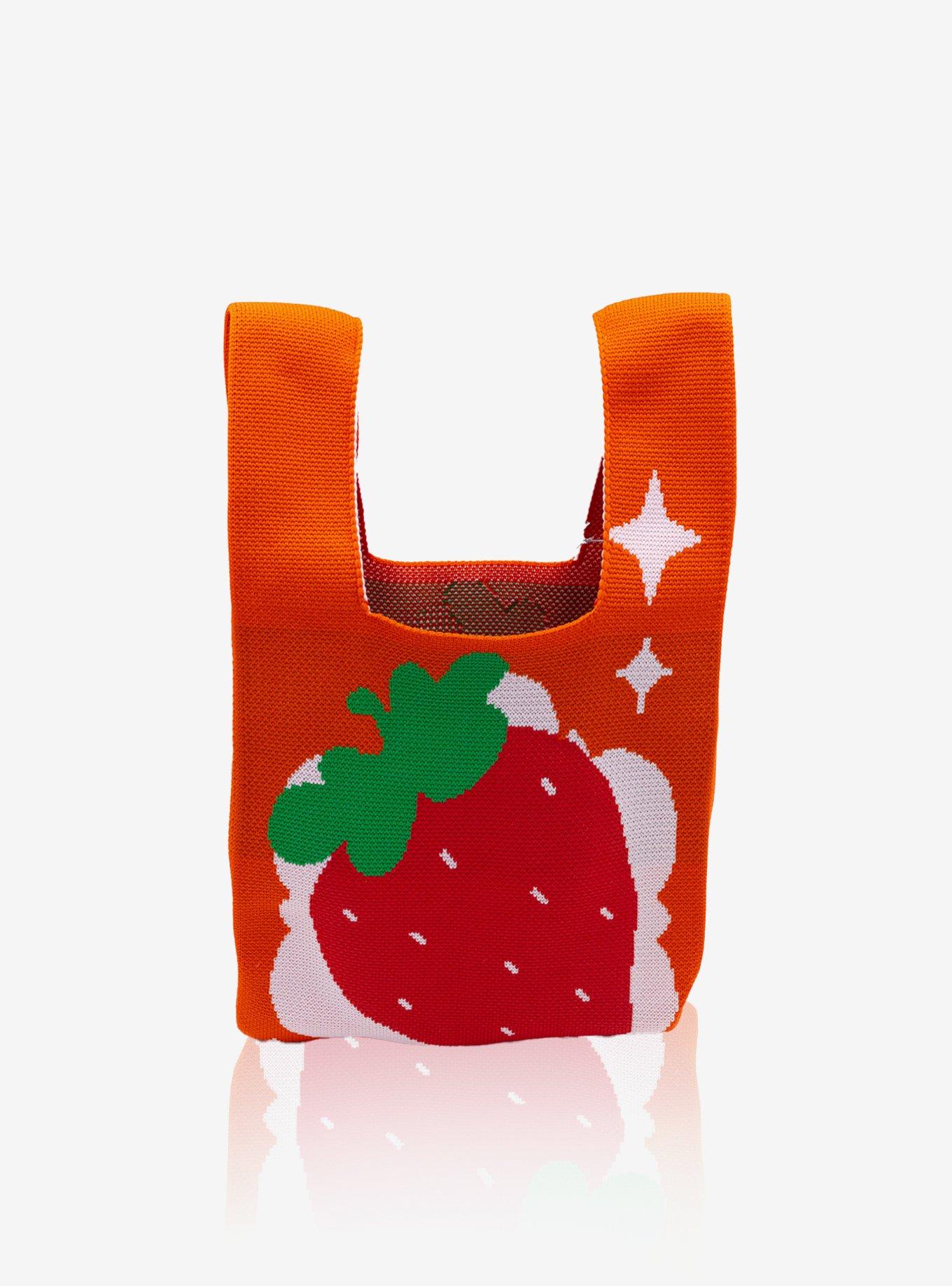 Strawberry Knit Tote Bag, , hi-res