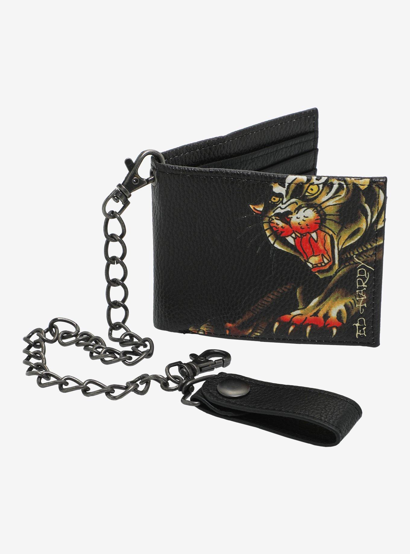 Ed Hardy Panther Bifold Chain Wallet, , hi-res