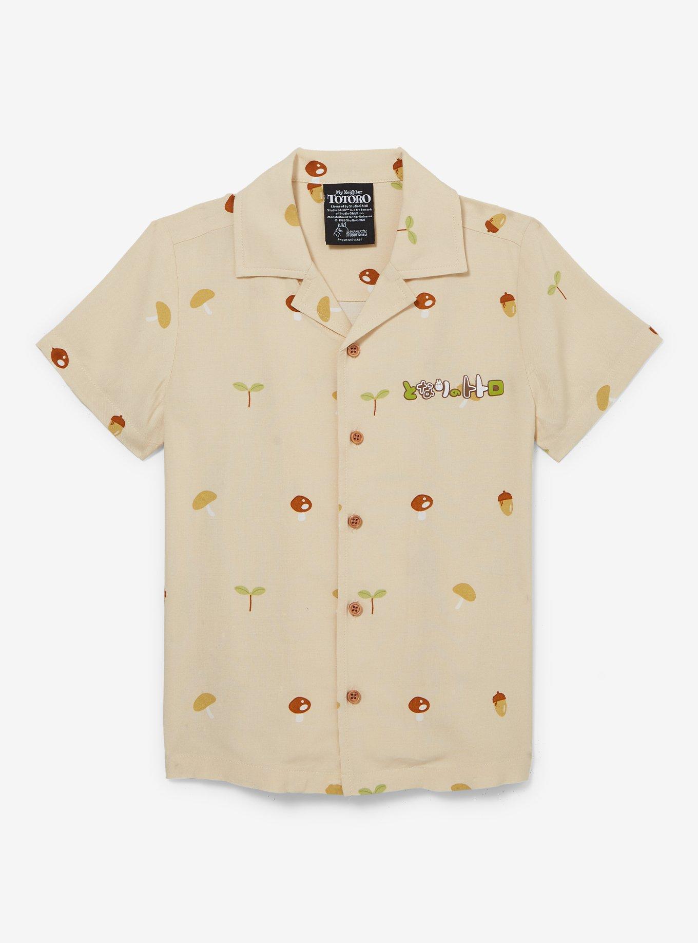 Studio Ghibli® My Neighbor Totoro Acorn Allover Print Toddler Woven Button Up — BoxLunch Exclusive, , hi-res