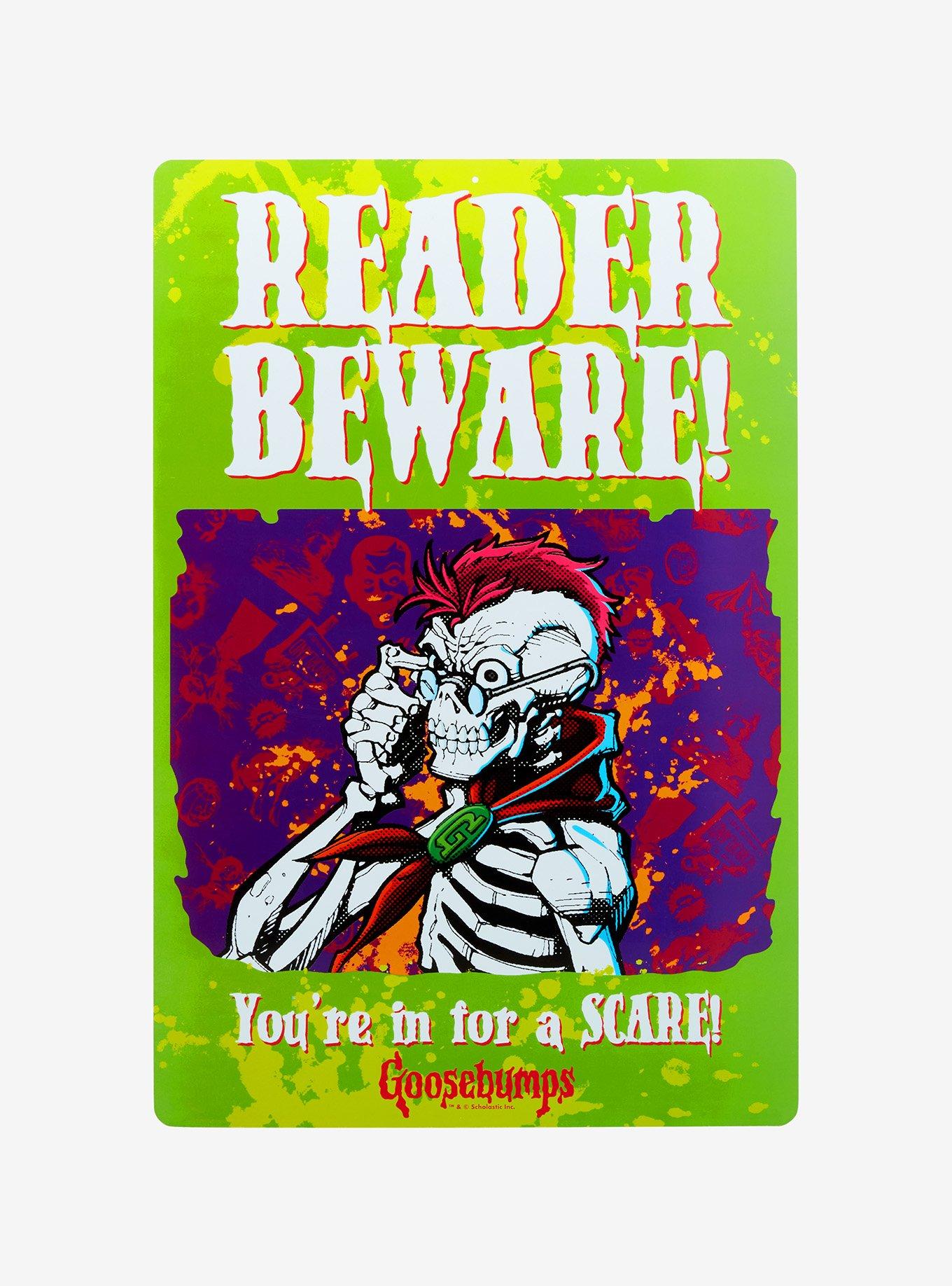 Goosebumps Reader Beware Tin Sign, , hi-res