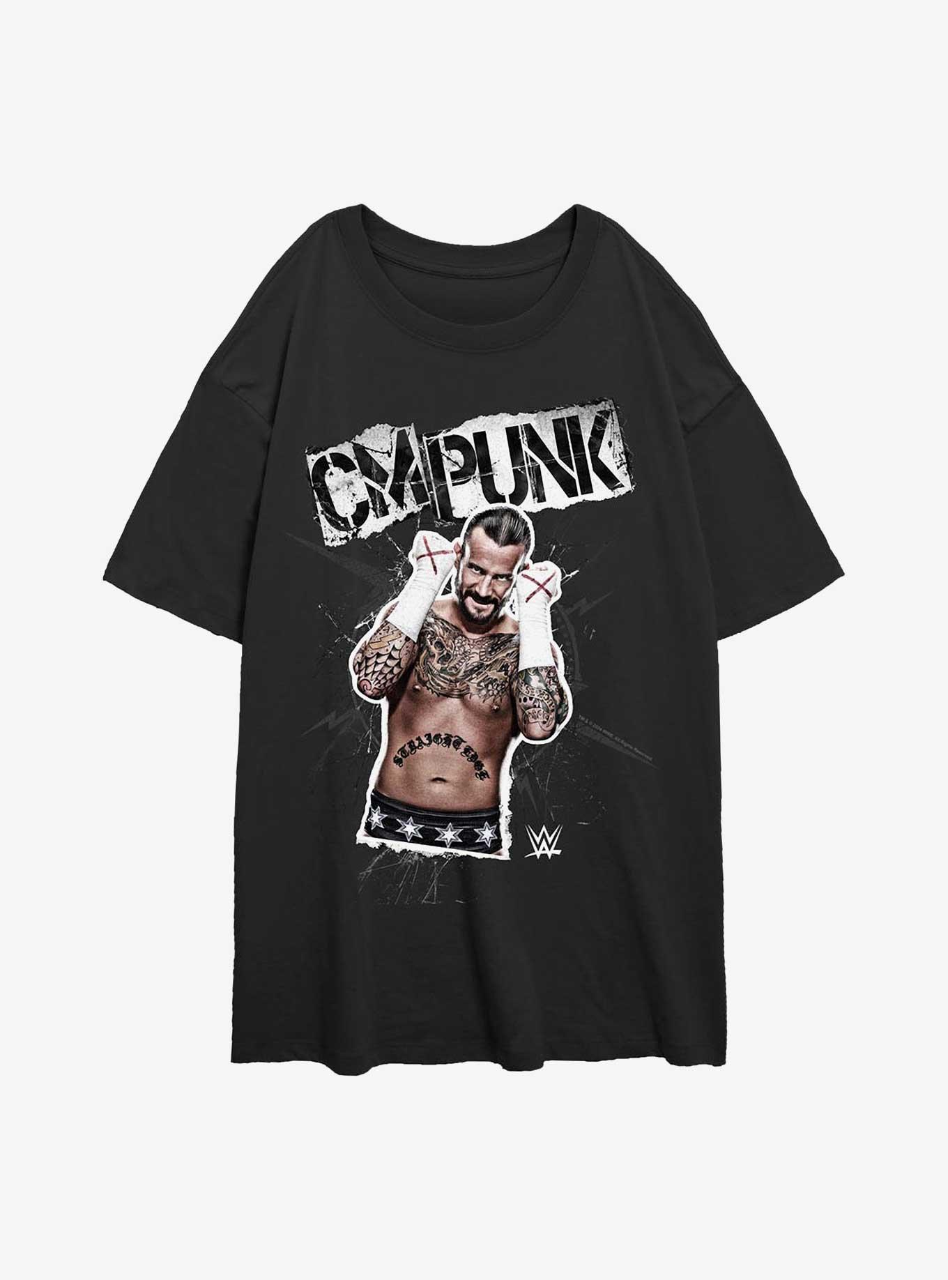 WWE CM Punk Cutout Portrait Womens Oversized T-Shirt, , hi-res