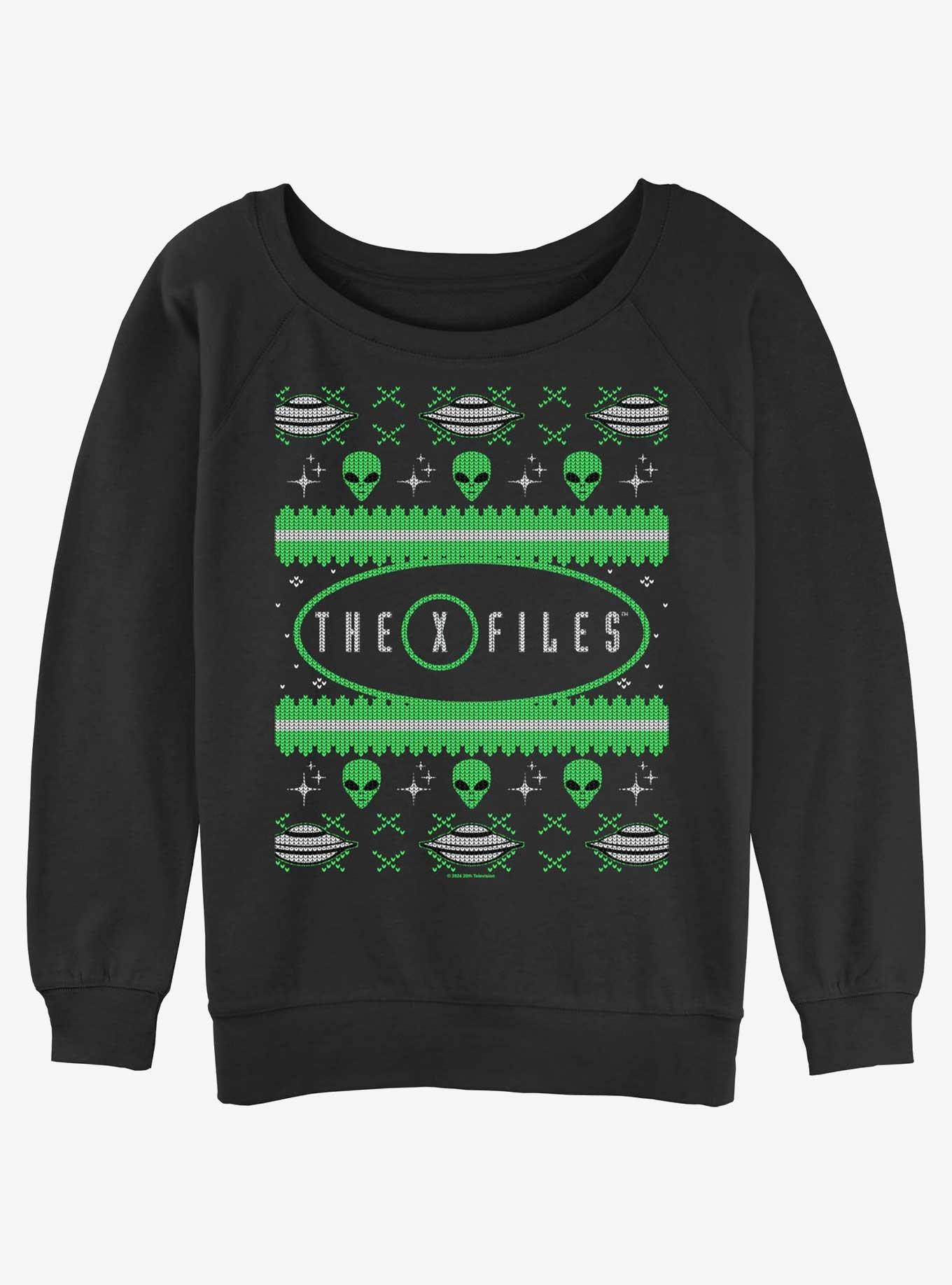 X-Files Ugly Sweater Womens Slouchy Sweatshirt, , hi-res