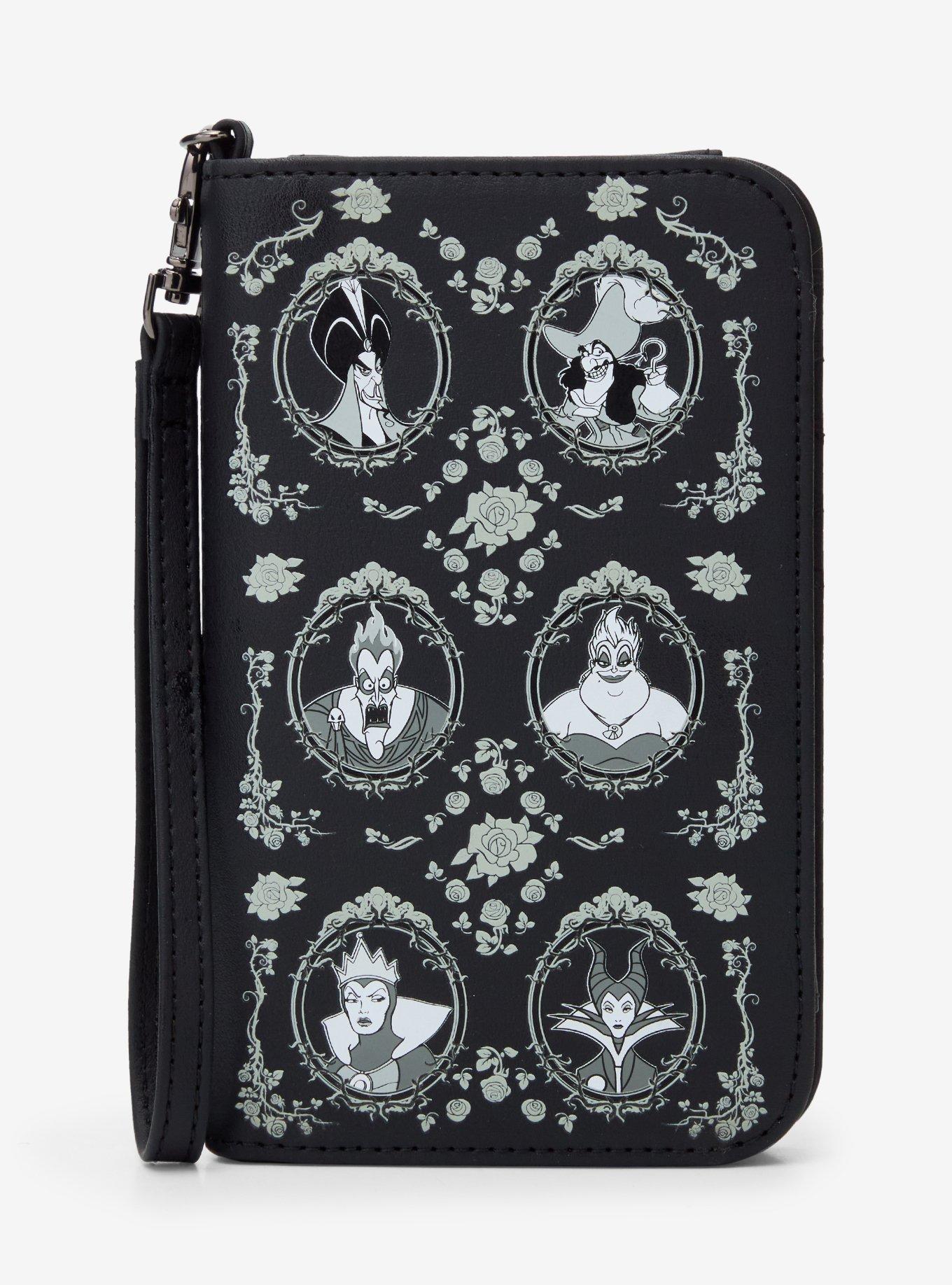 Loungefly Disney Villains Frame Glow-In-The-Dark Tech Wallet, , hi-res
