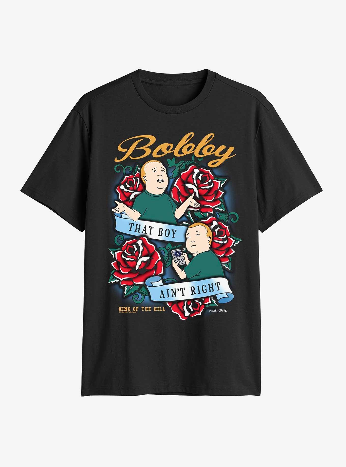 King of the Hill Bobby Tattoo Graphic T-Shirt - Black - Mens 2XL