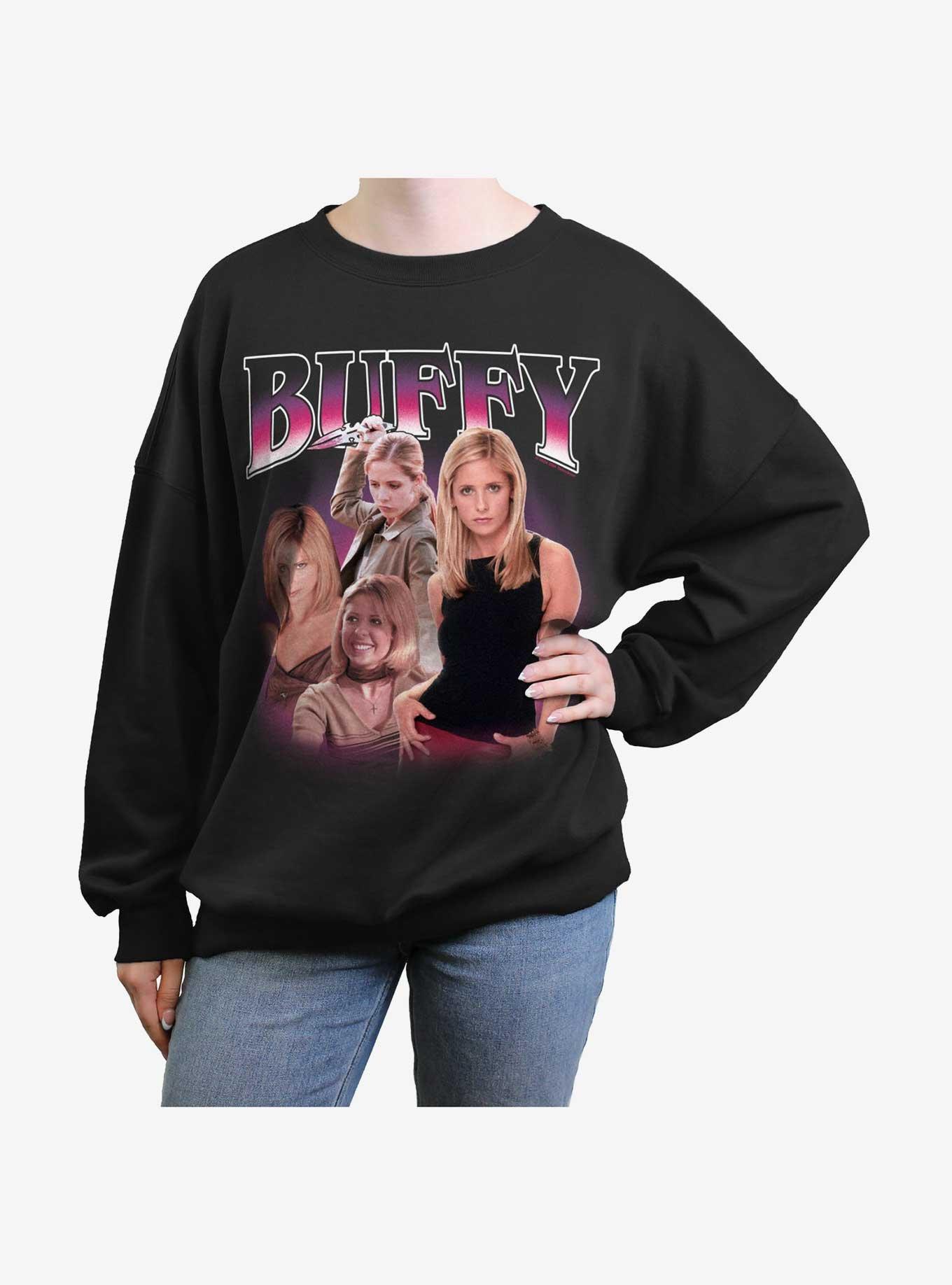 Buffy The Vampire Slayer Buffy Y2K Montage Womens Oversized Sweatshirt, , hi-res