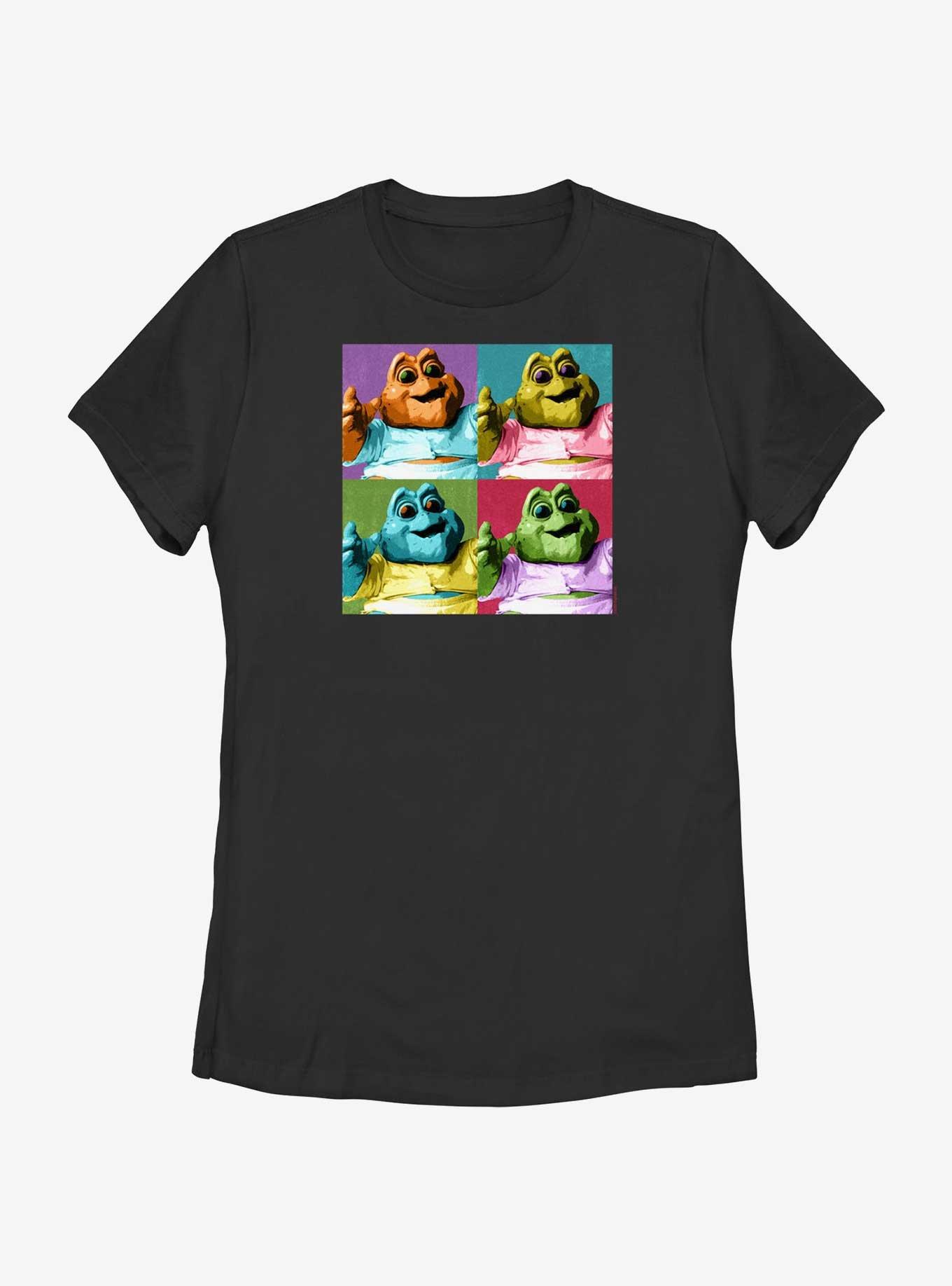 Dinosaurs Color Shift Womens T-Shirt, BLACK, hi-res