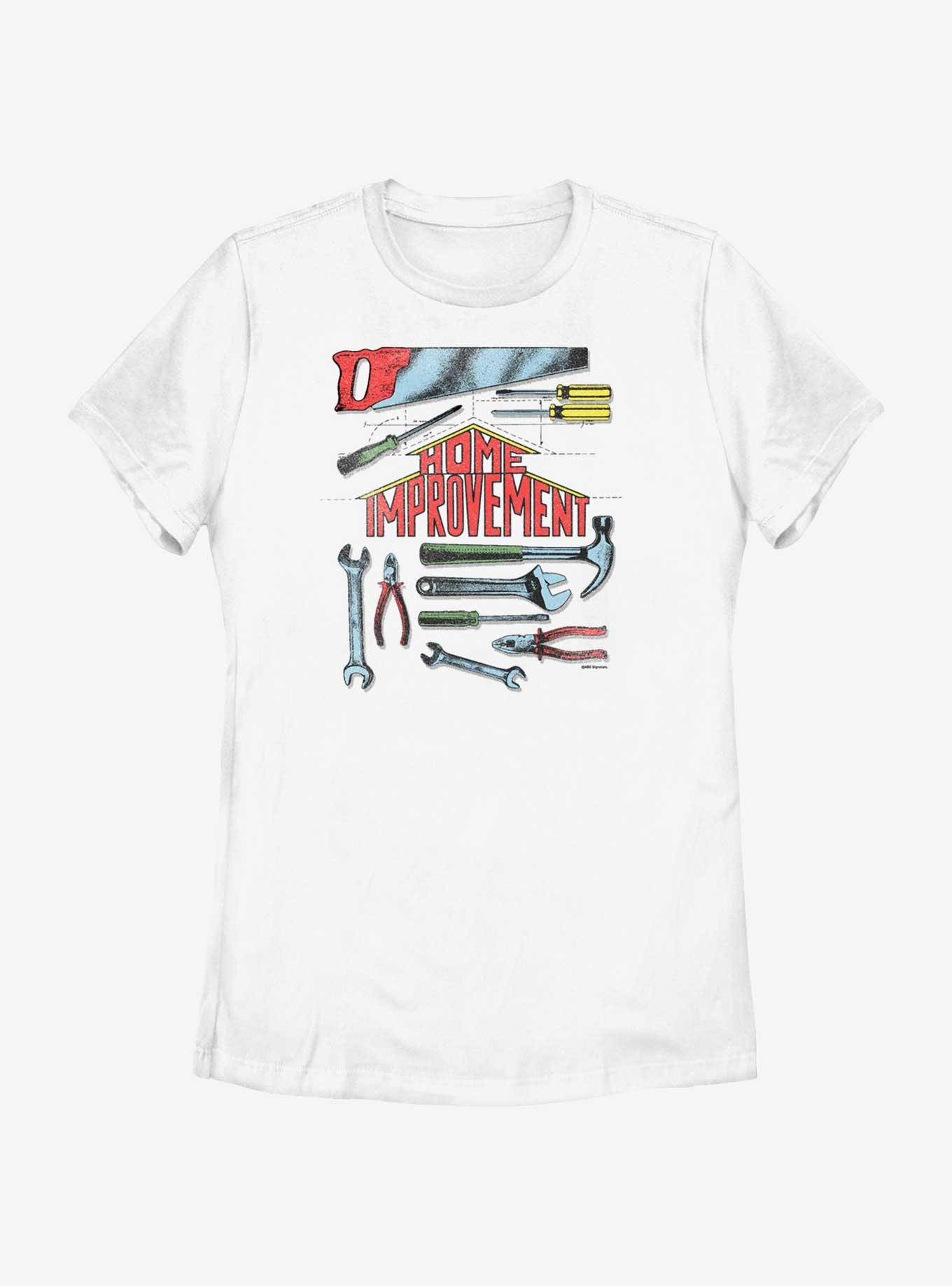 Home Improvement Logo Tools Womens T-Shirt, WHITE, hi-res