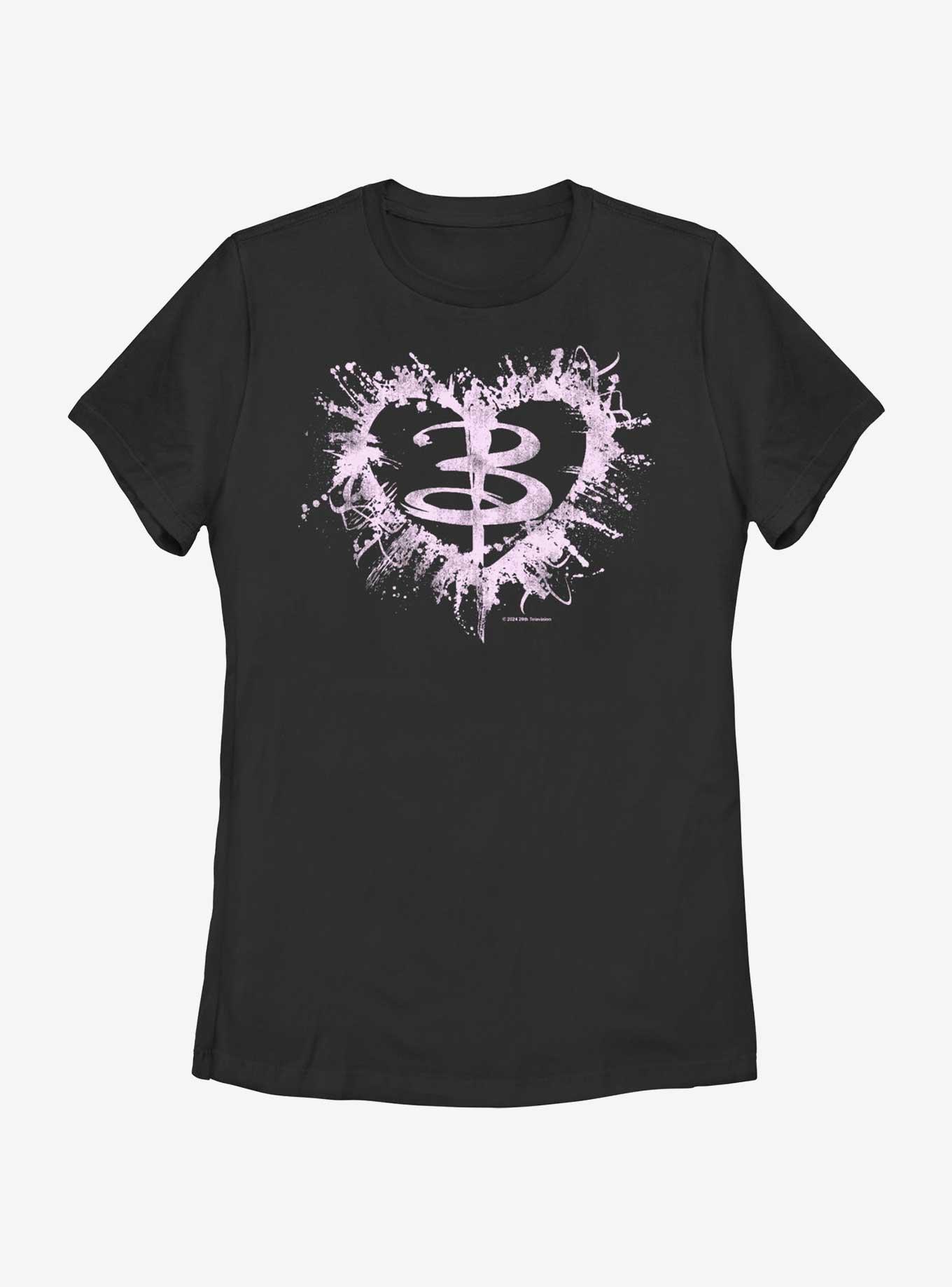 Buffy The Vampire Slayer Buffy Heart Womens T-Shirt, BLACK, hi-res