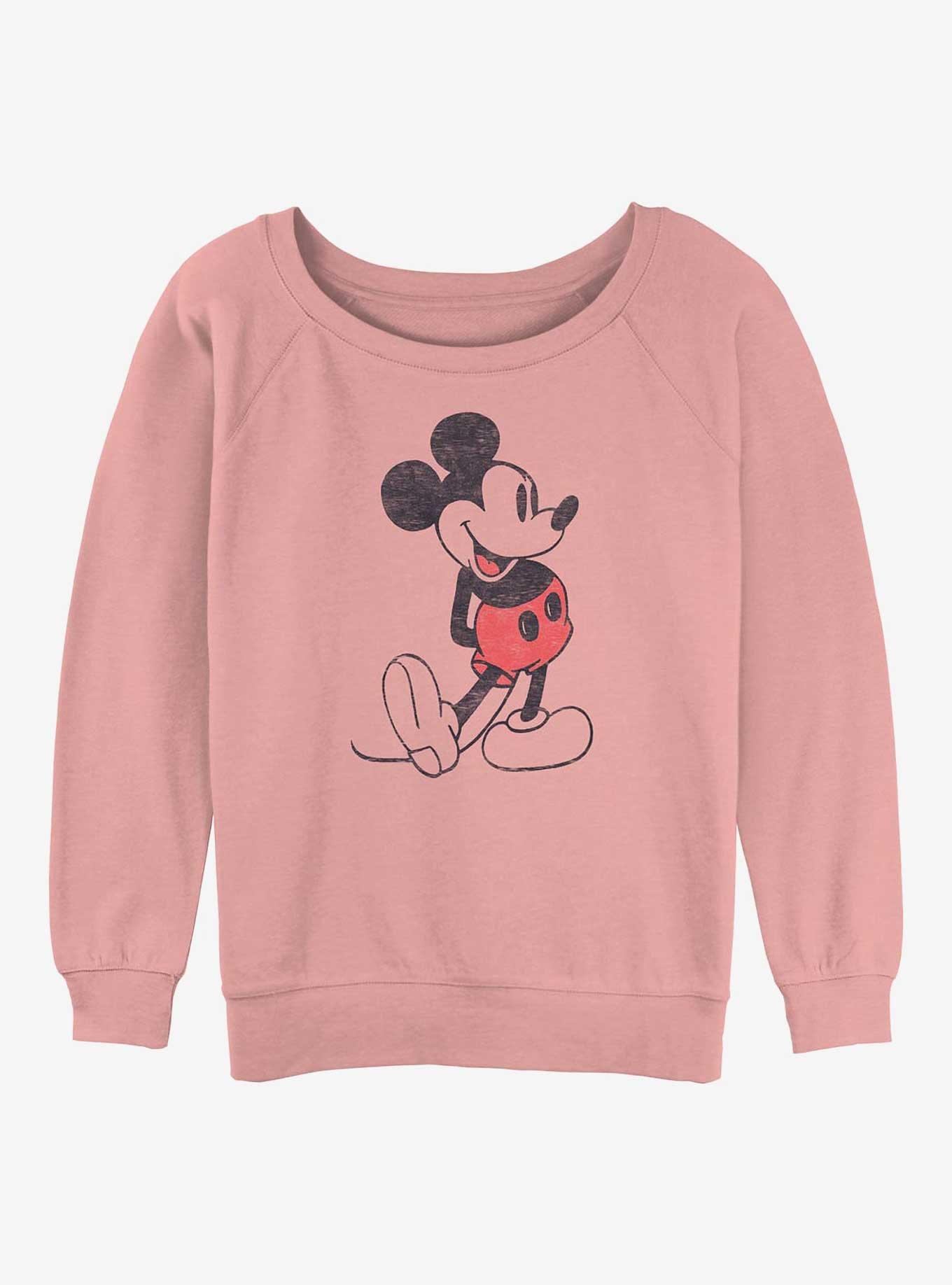 Disney Mickey Mouse Vintage Classic Girls Slouchy Sweatshirt