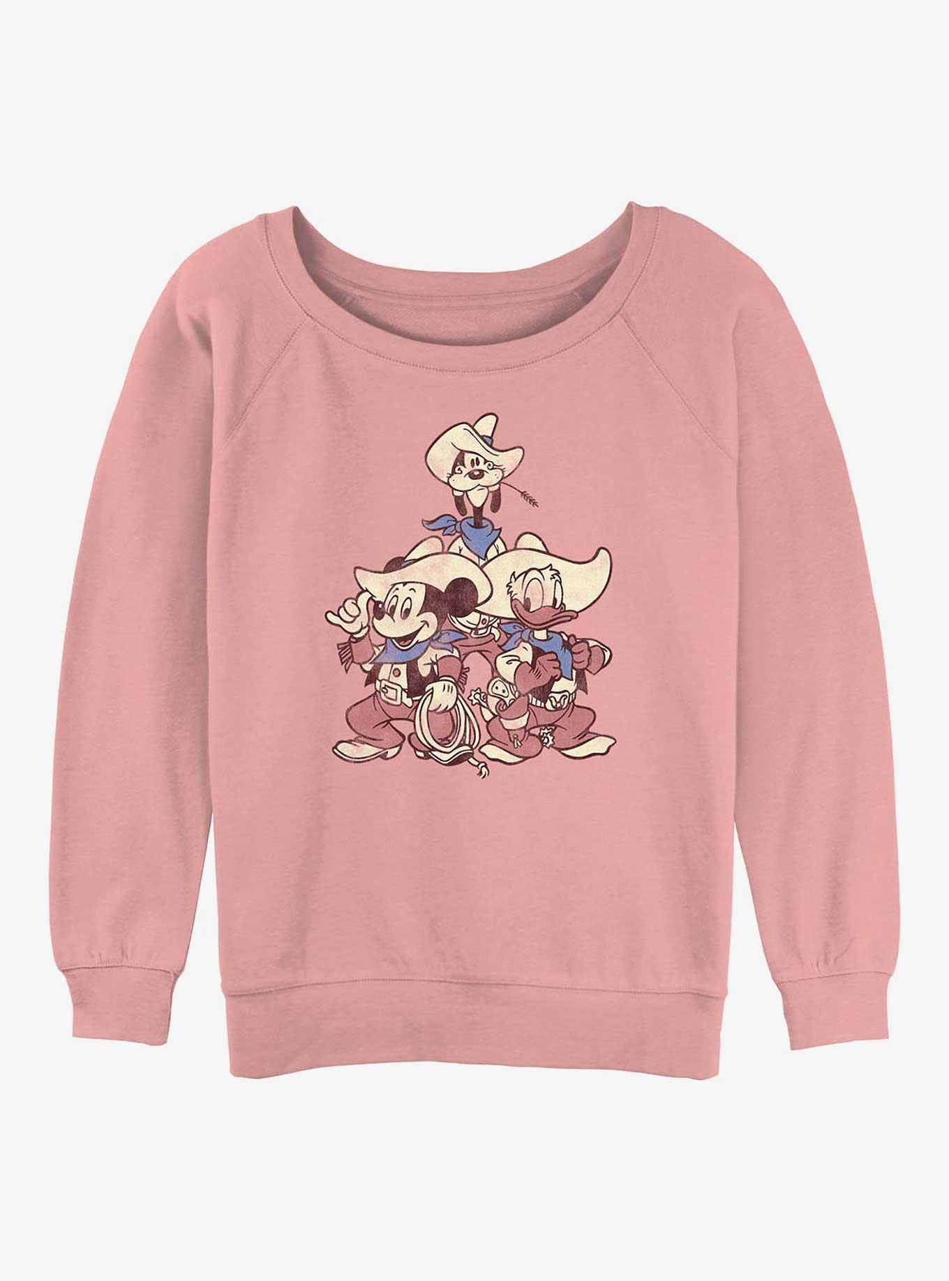 Disney Mickey Mouse Vintage Cowboys Girls Slouchy Sweatshirt, , hi-res