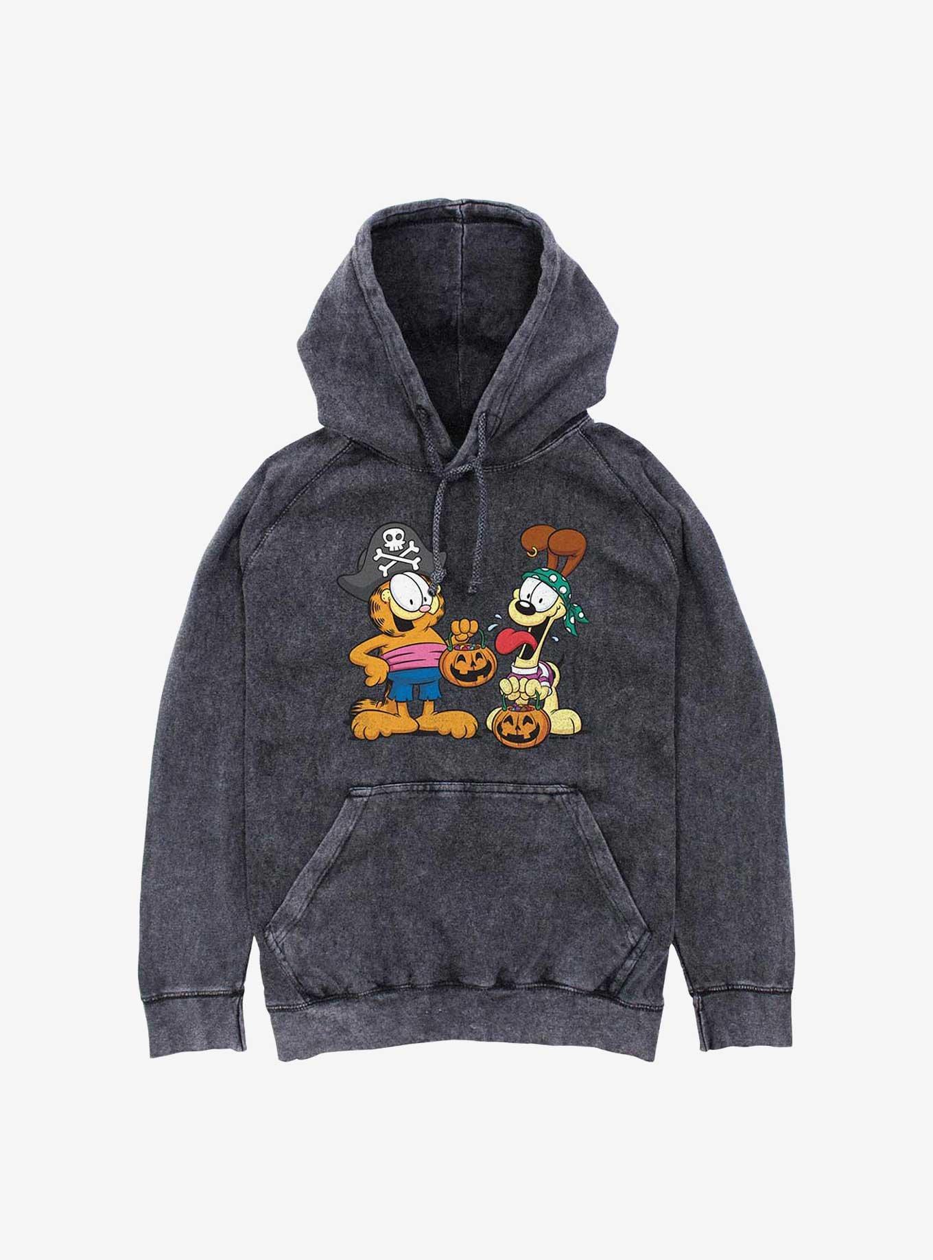 Garfield And Odie Trick Or Treat Halloween Mineral Wash Hoodie, , hi-res