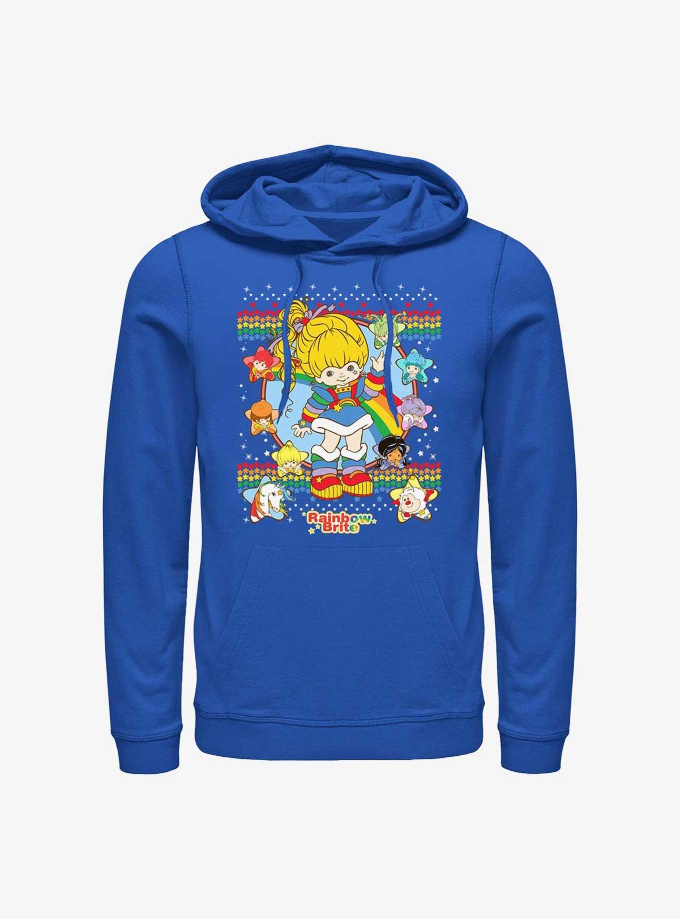 Rainbow Brite Ugly Christmas Sweater Pattern Hoodie BLUE Hot Topic