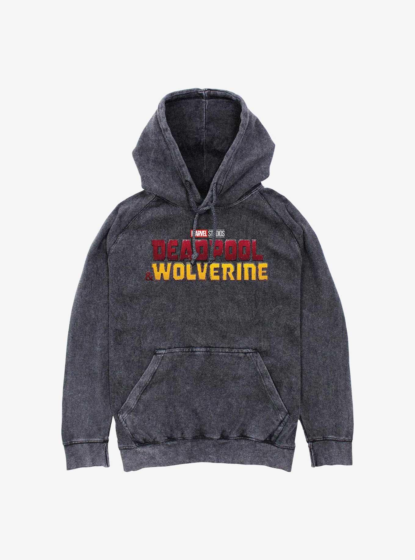 Deadpool 3 Deadpool And Wolverine Logo Mineral Wash Hoodie