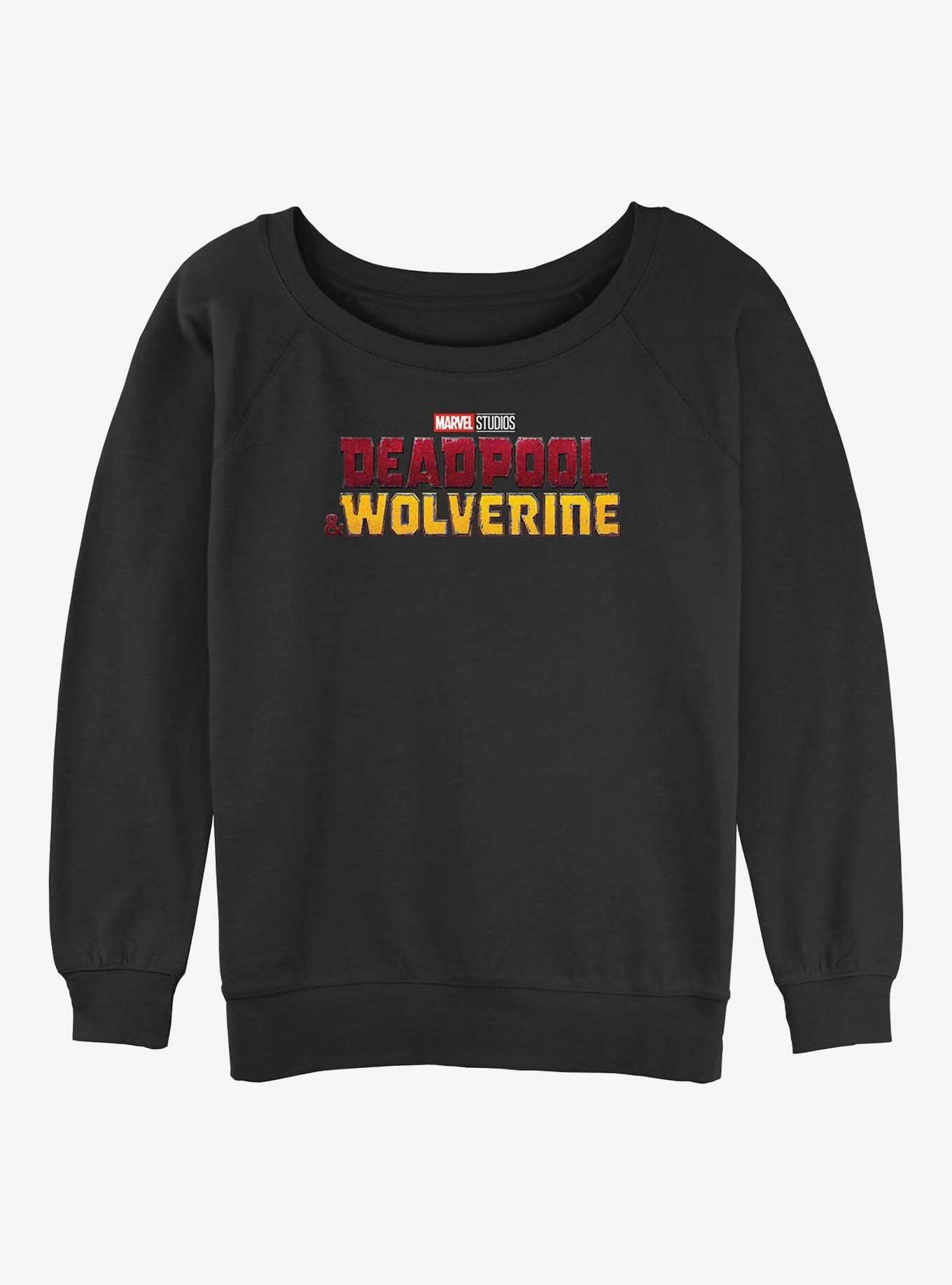 Deadpool 3 Deadpool And Wolverine Logo Girls Slouchy Sweatshirt