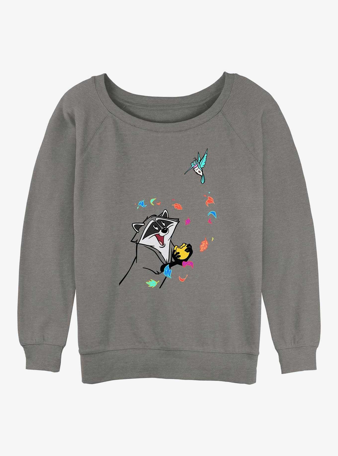 Disney Pocahontas Meeko And Flit Girls Slouchy Sweatshirt, , hi-res