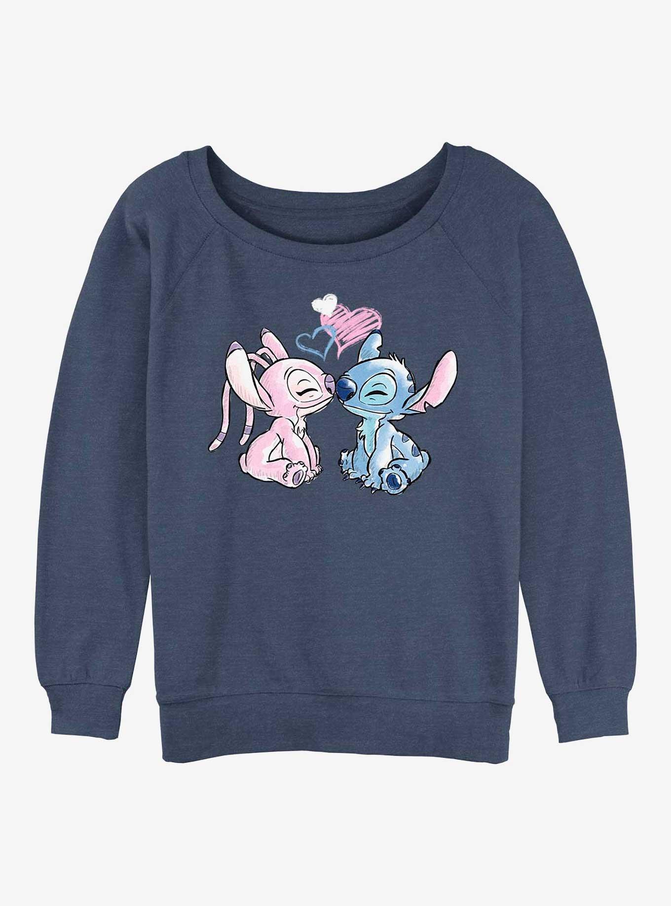 Disney Lilo & Stitch Stitch Angel Girls Slouchy Sweatshirt, , hi-res