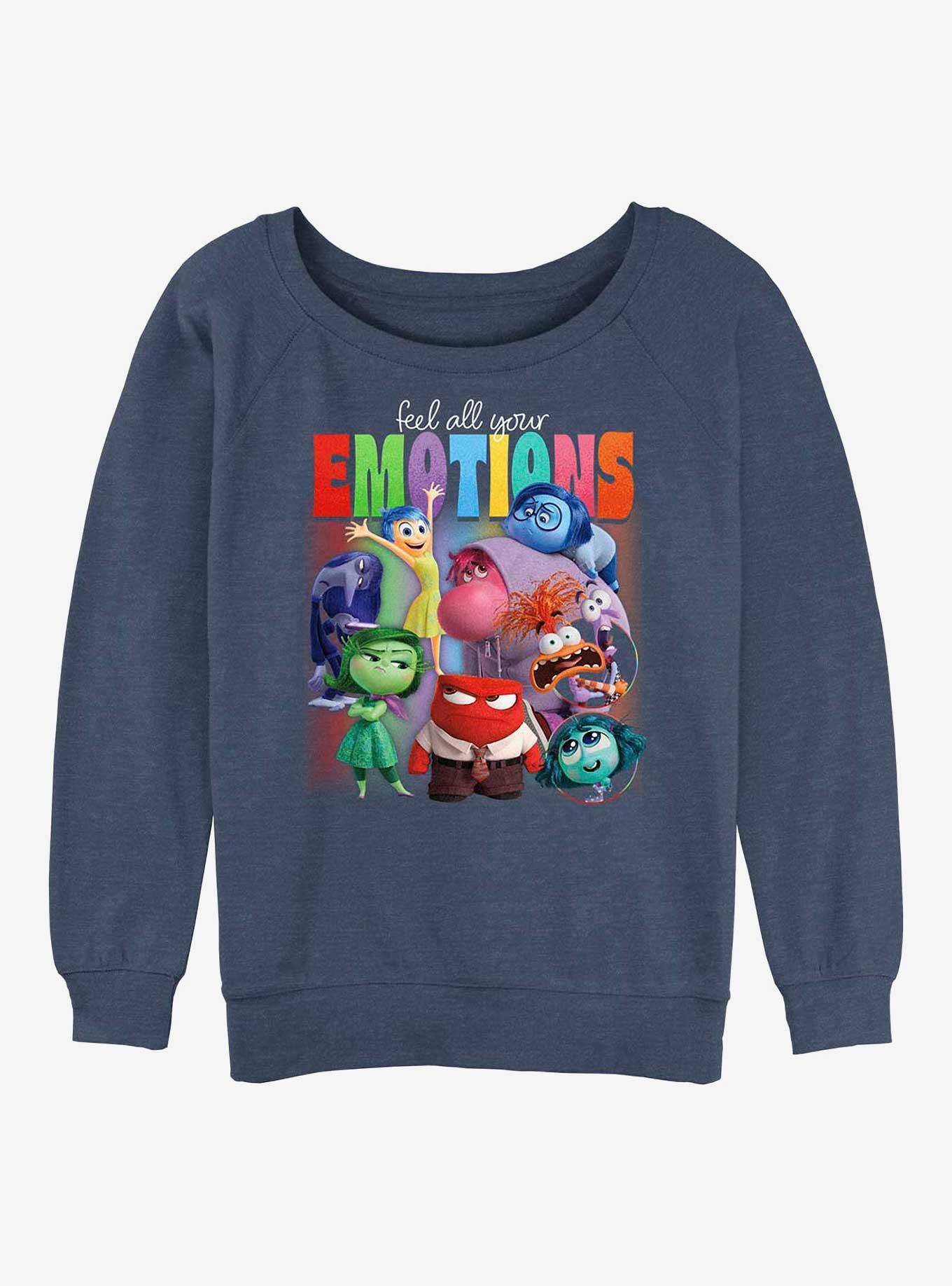 Disney Pixar Inside Out Feel Your Emotions Girls Slouchy Sweatshirt
